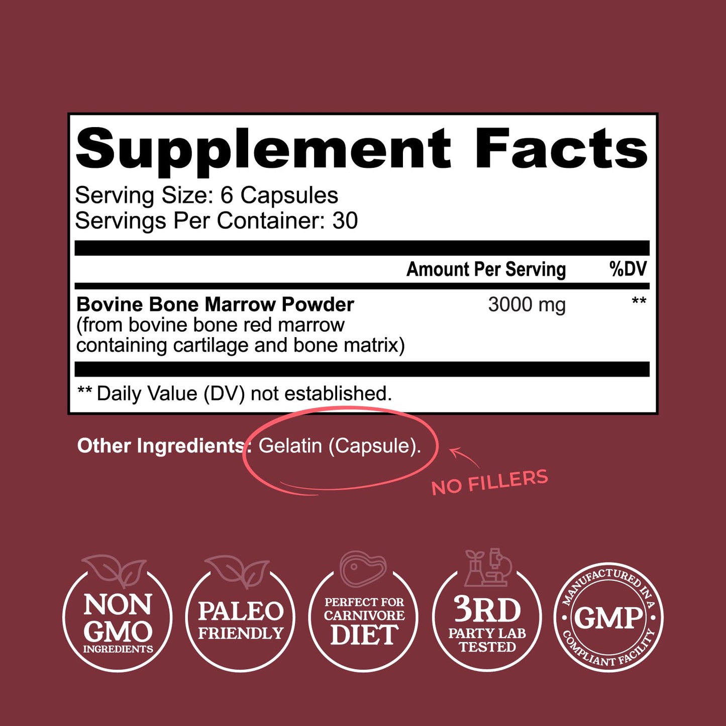 Left Coast Performance Bovine Bone Marrow Supplement 180 Capsules