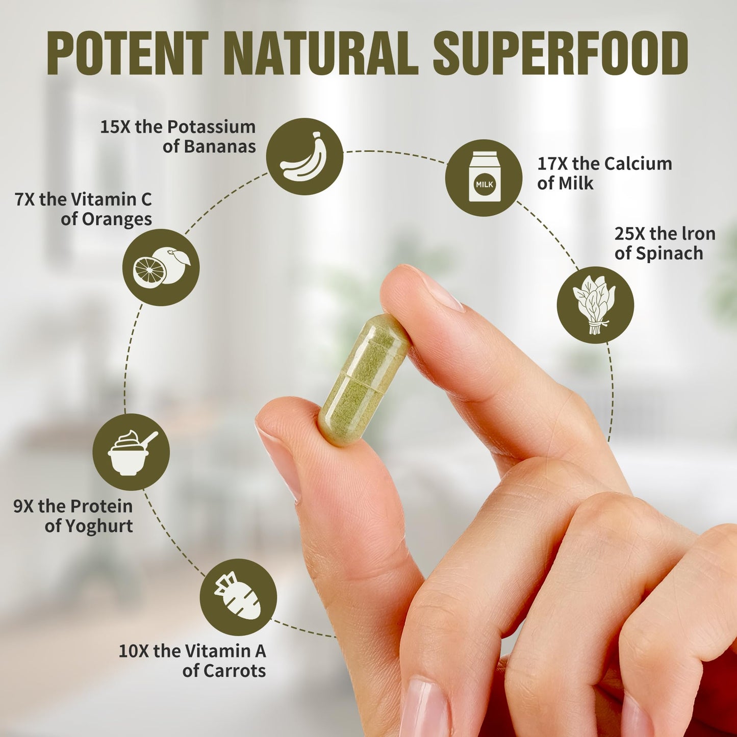 NIUSISE Moringa Powder Capsules, 60 Count