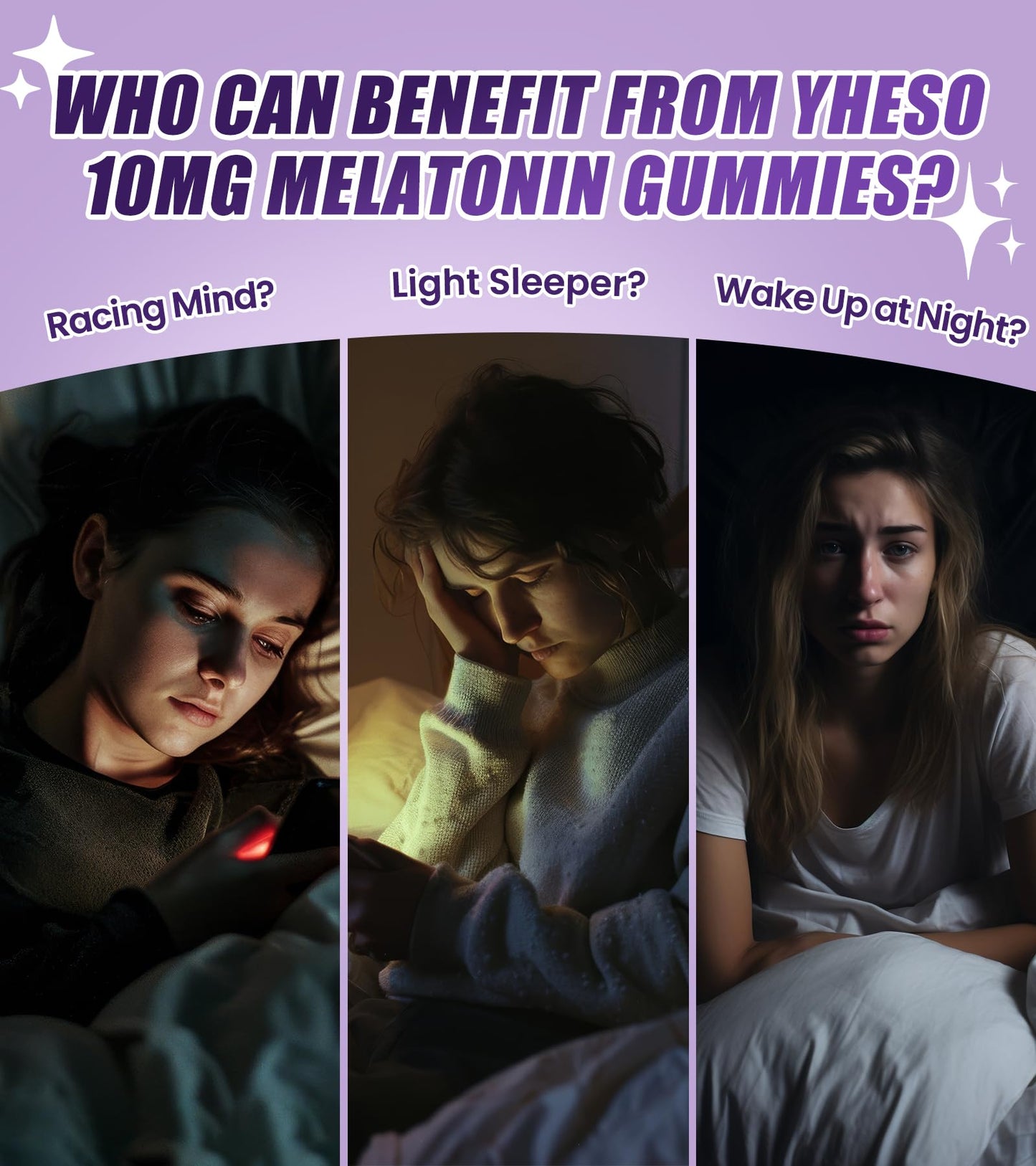Yheso Sugar Free Melatonin 10mg for Adults – Sleep Support with L-Theanine 100mg & Magnesium 100mg – 0g Sugar Vegan Nighttime Aid, Calm & Relaxation, Natural Berry Flavor Gummies 60 Count