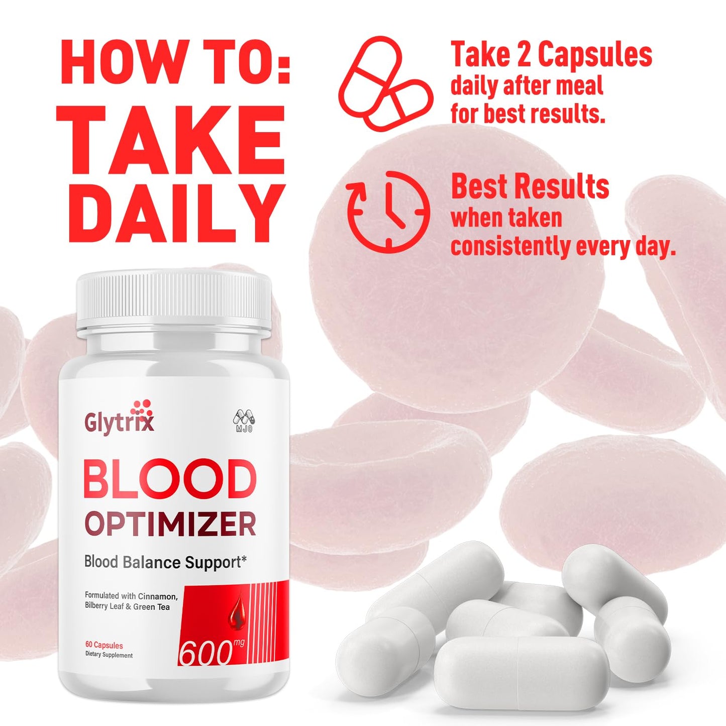 MJO Glytrix Blood Support Capsules 120 Count