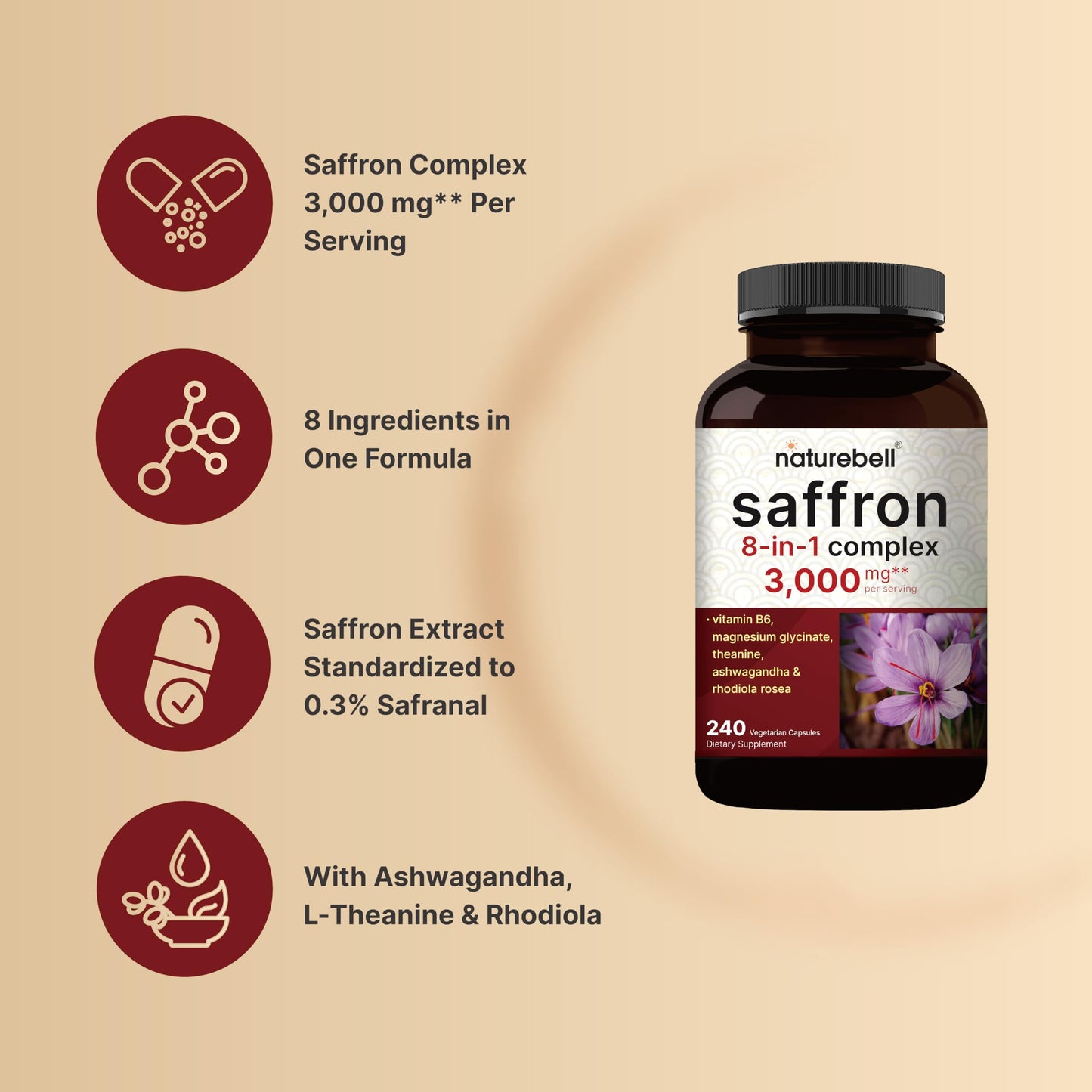 NatureBell Saffron 8-in-1 Complex Capsules 240