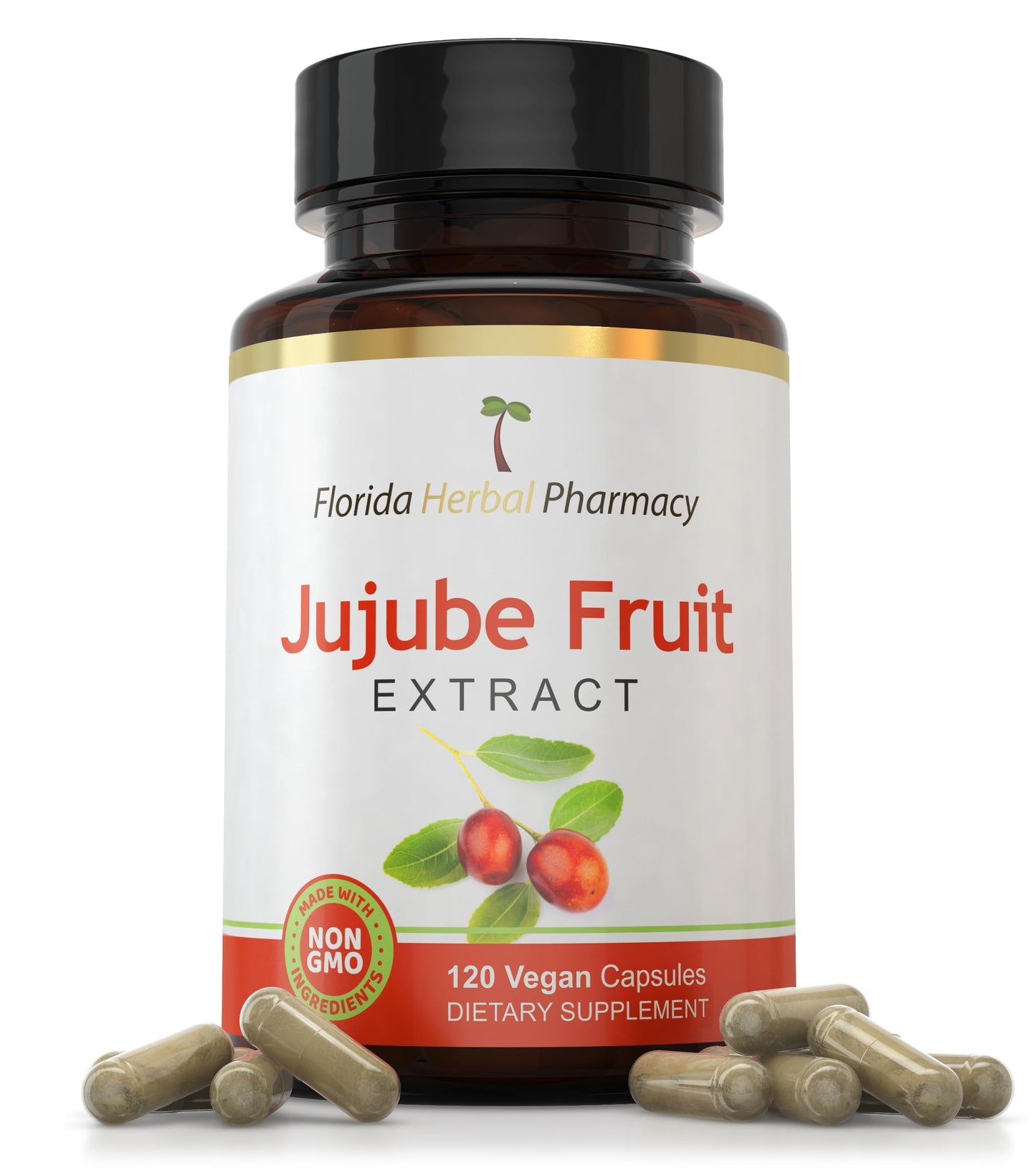 Florida Herbal Pharmacy Jujube Fruit Extract Supplement 10:1 120 Capsules