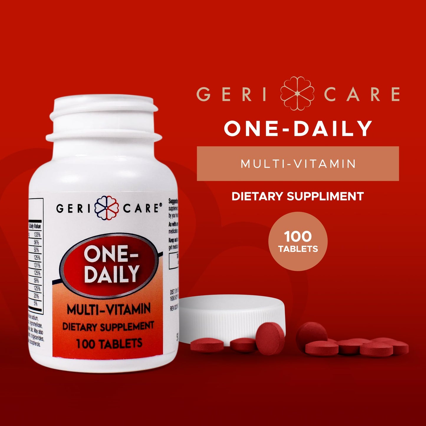GeriCare One-Daily Multivitamin Tablets, 100 Count