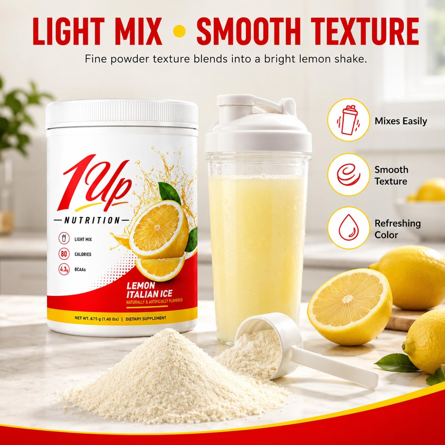 1Up Nutrition Protein Powder, Lemon Flavor, 1 Ounce