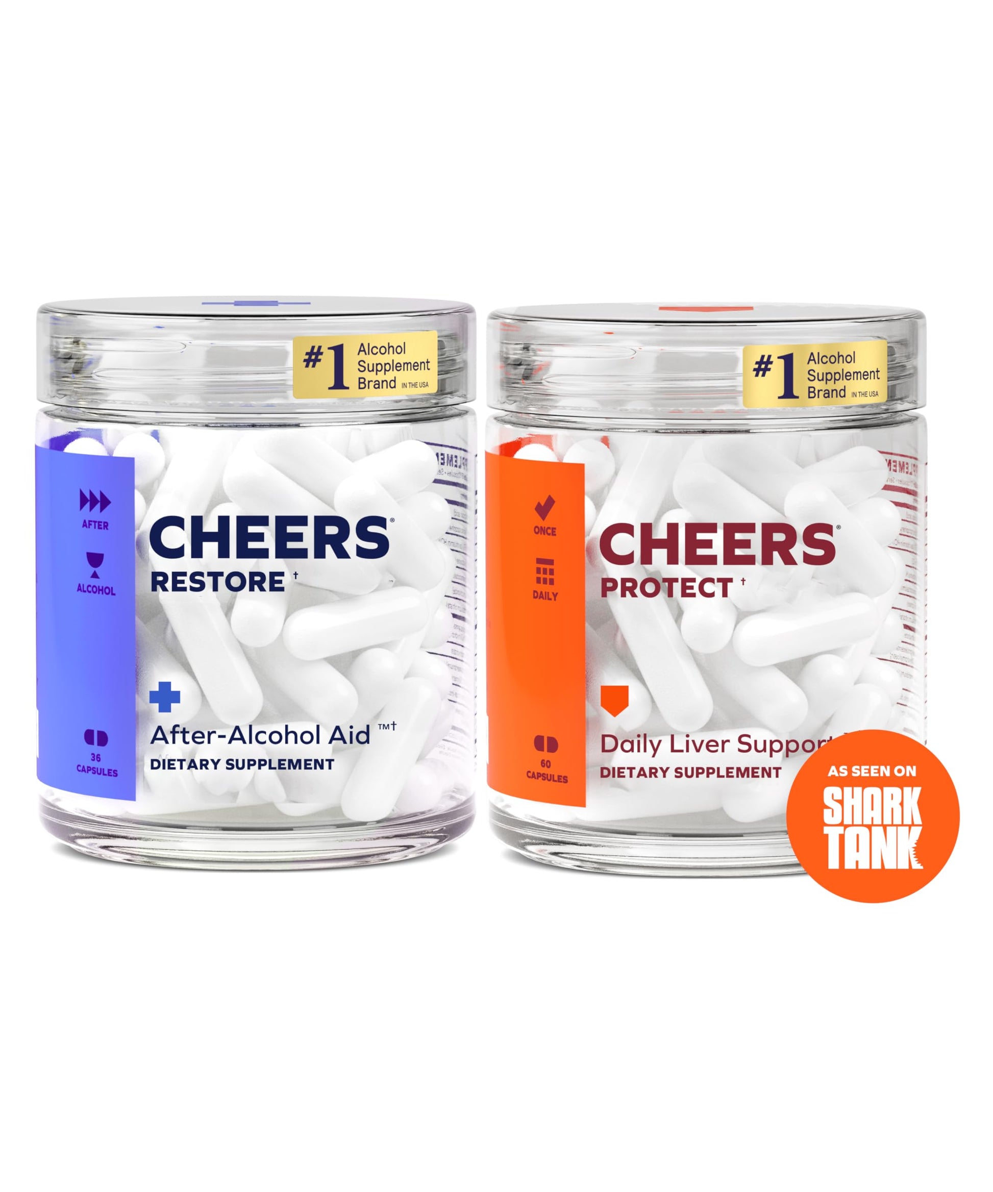 Cheers Liver Combo Capsules, Restore 36 Count and Protect 60 Count