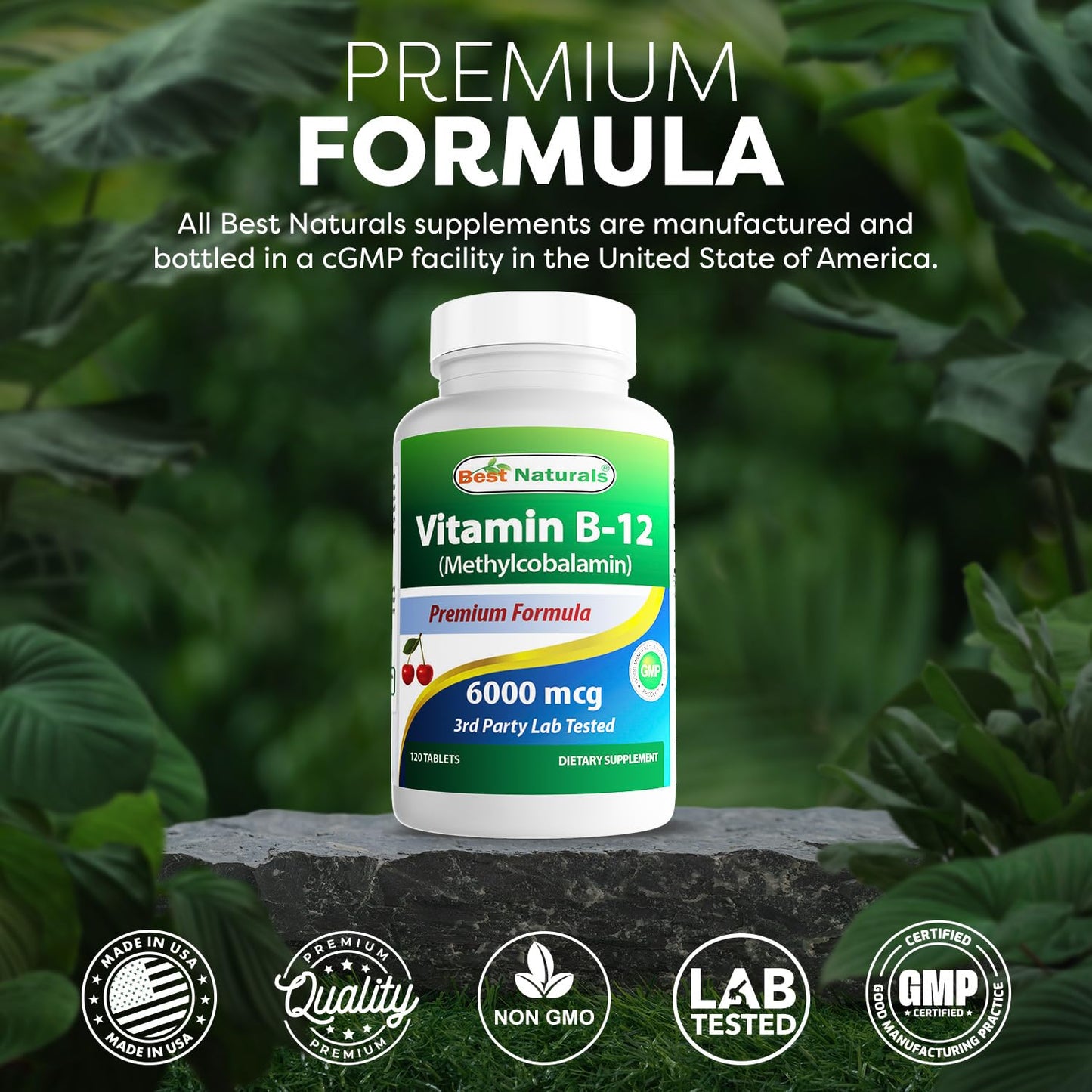Best Naturals Vitamin B12 6000 mcg Tablet, 120 Tablets