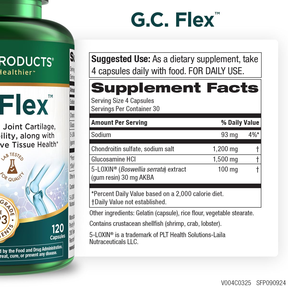 Purity Products G.C. Flex Glucosamine and Chondroitin Sulfate Super Formula 90 Capsules
