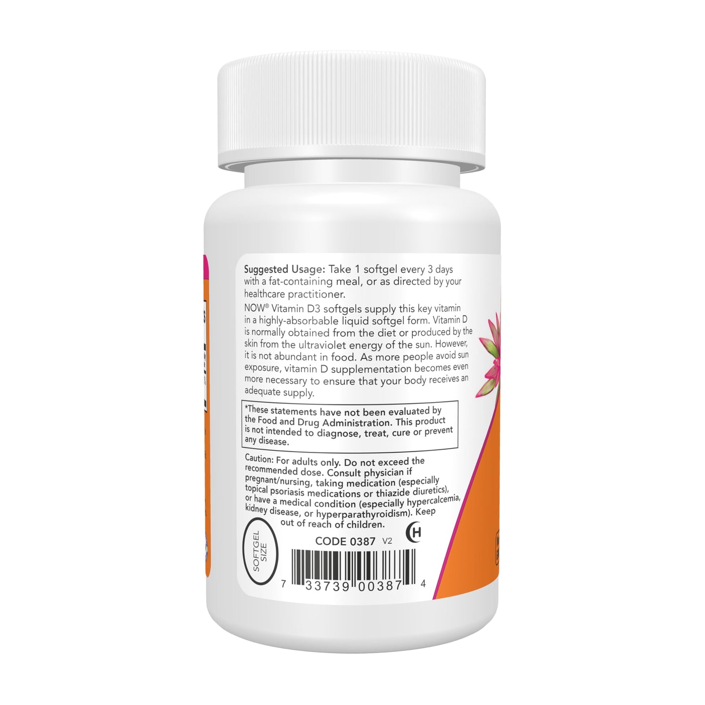 NOW Foods Vitamin D-3 10,000 IU Softgels, 30 Count
