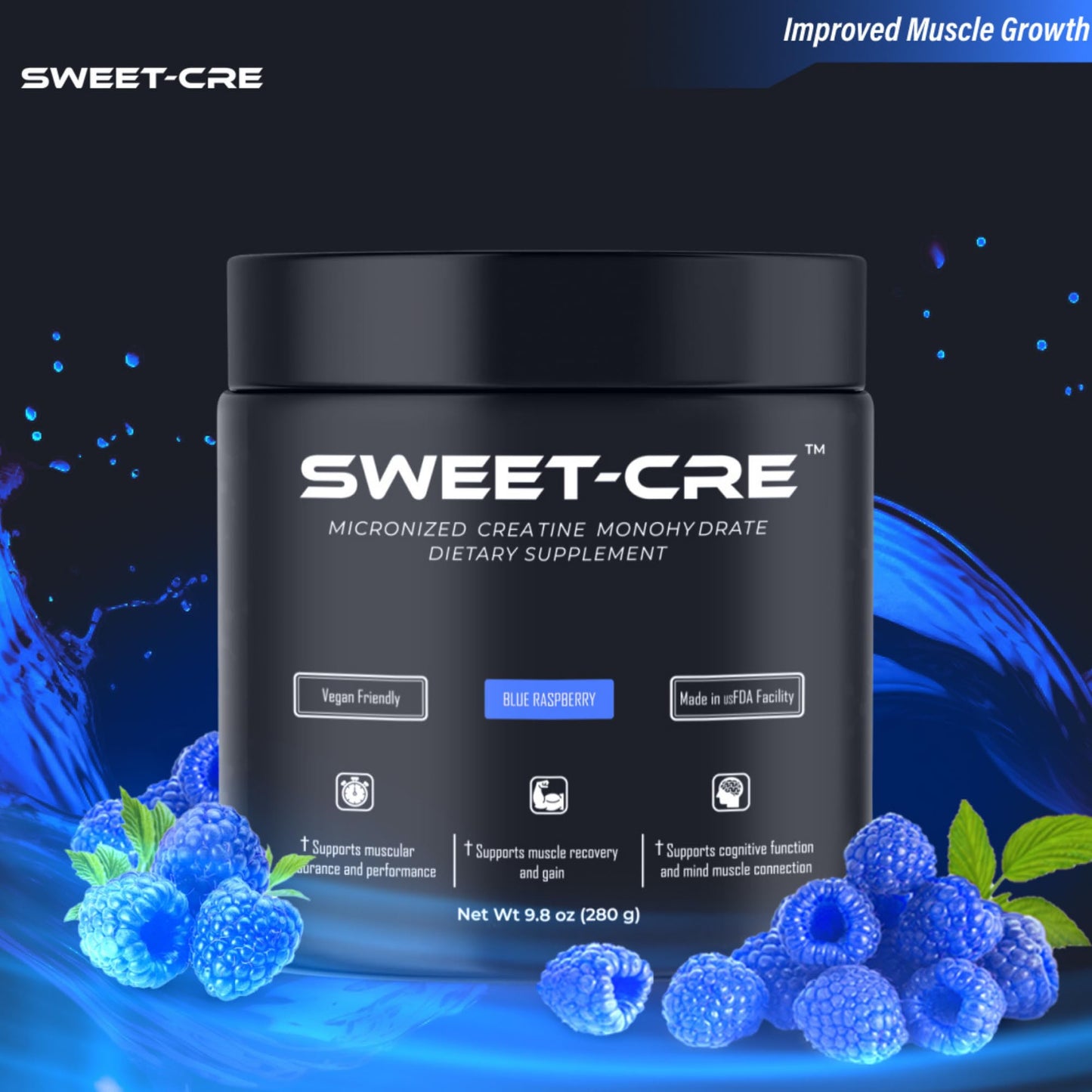 Sweet Cre Creatine Monohydrate Powder 10 oz