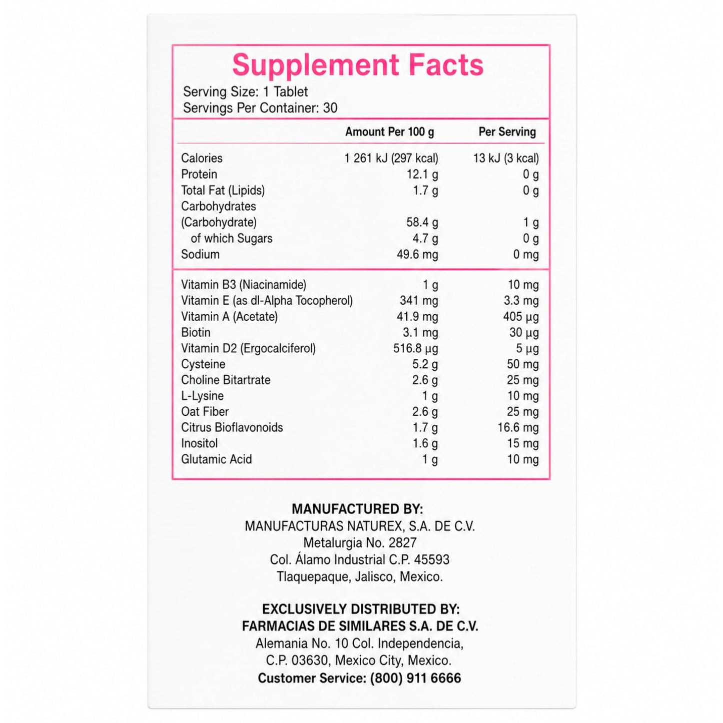 Tu Salud Plus Gelasim Hair and Nail Vitamins 30 Capsules