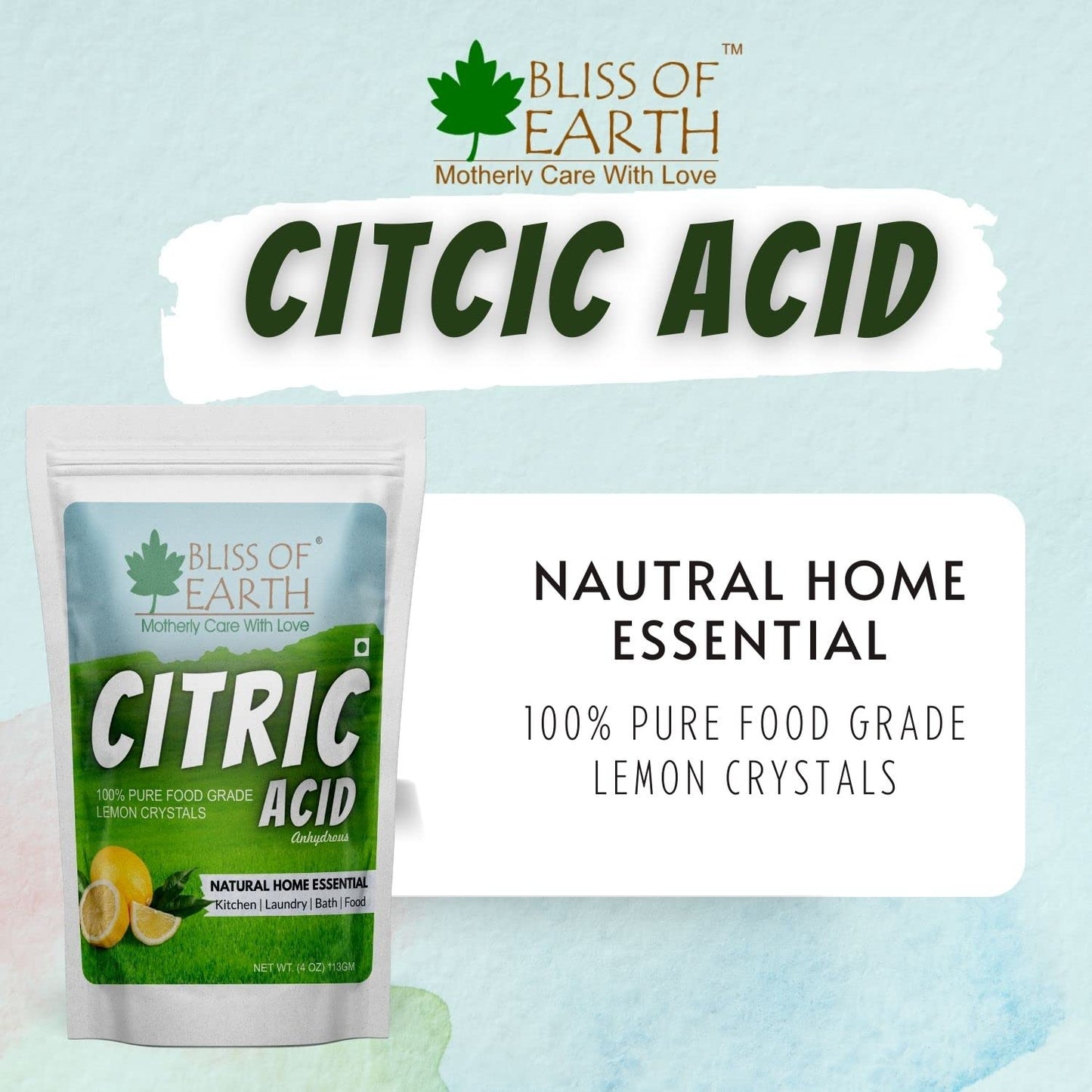 BLISS OF EARTH Citric Acid Powder, 4 oz