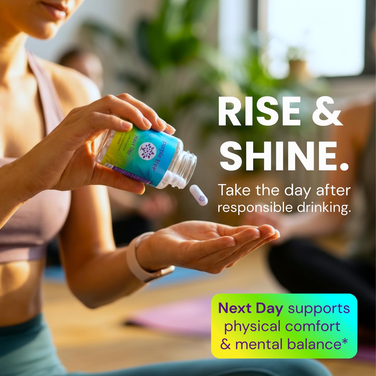 Purple Tree Next Day – Post-Drink Morning Wellness Supplement for Balance, Restore & Replenishment, 90 Capsules