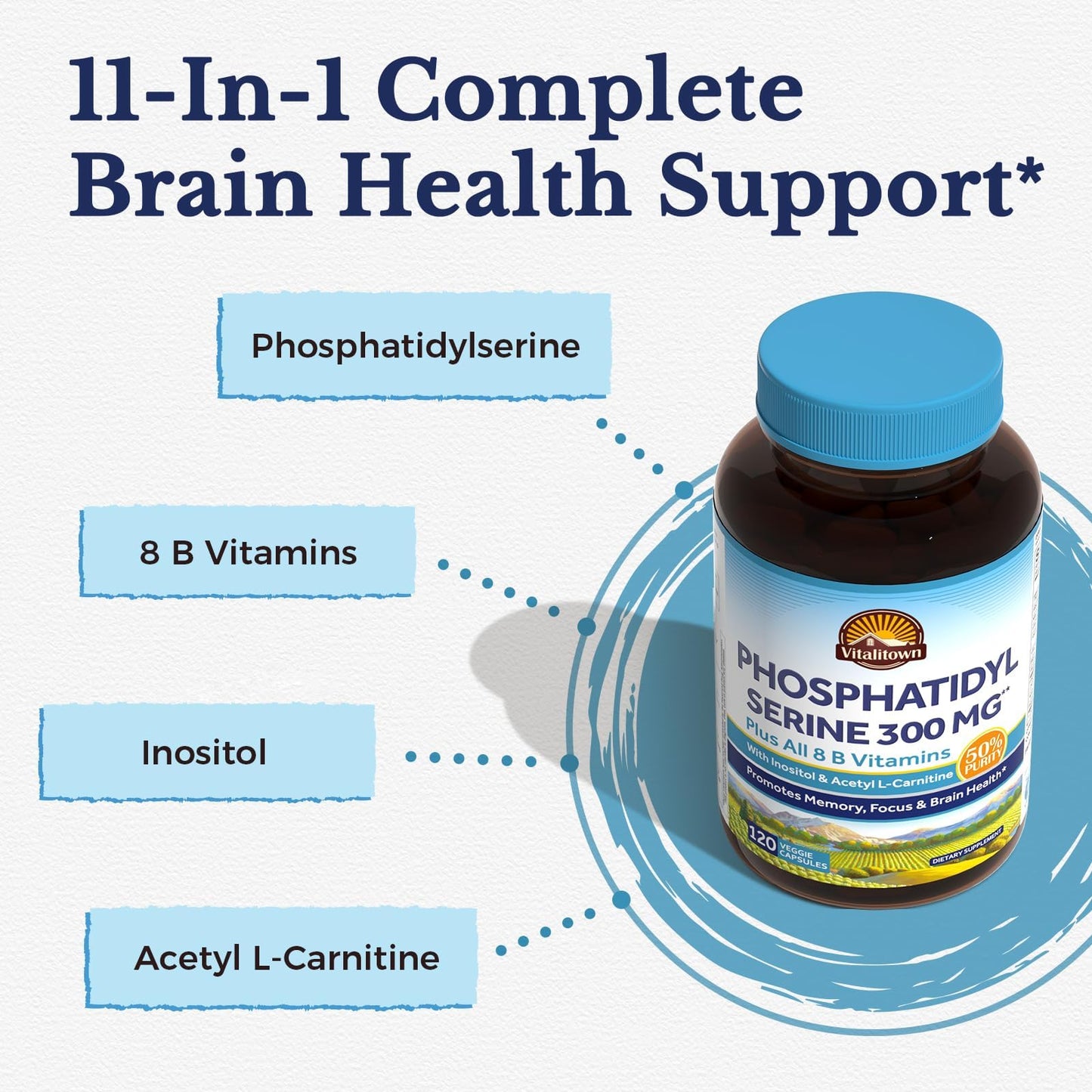 Vitalitown Phosphatidylserine 300mg Capsule, 120 Capsules