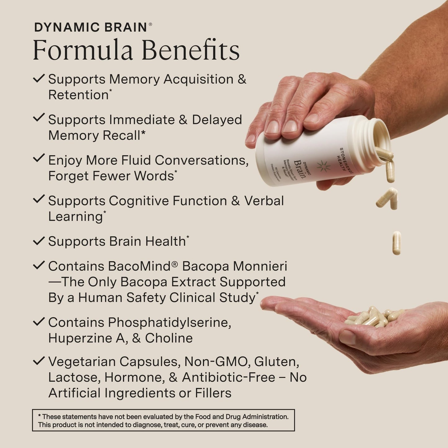 Stonehenge Health Dynamic Brain BacoMind Bacopa Nootropic Formula Capsule, 60 Capsules