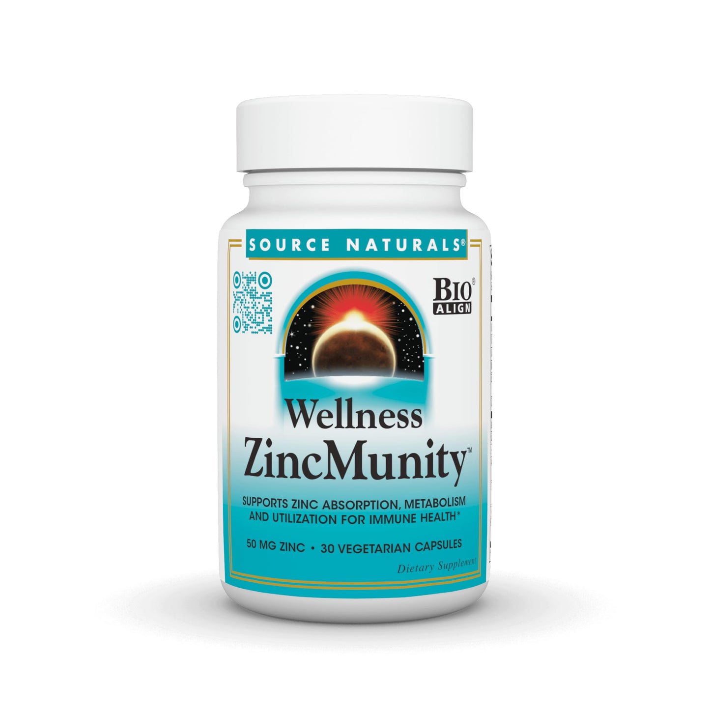 Source Naturals Wellness ZincMunity 50 mg Zinc Vegetarian Capsules, 30 Count