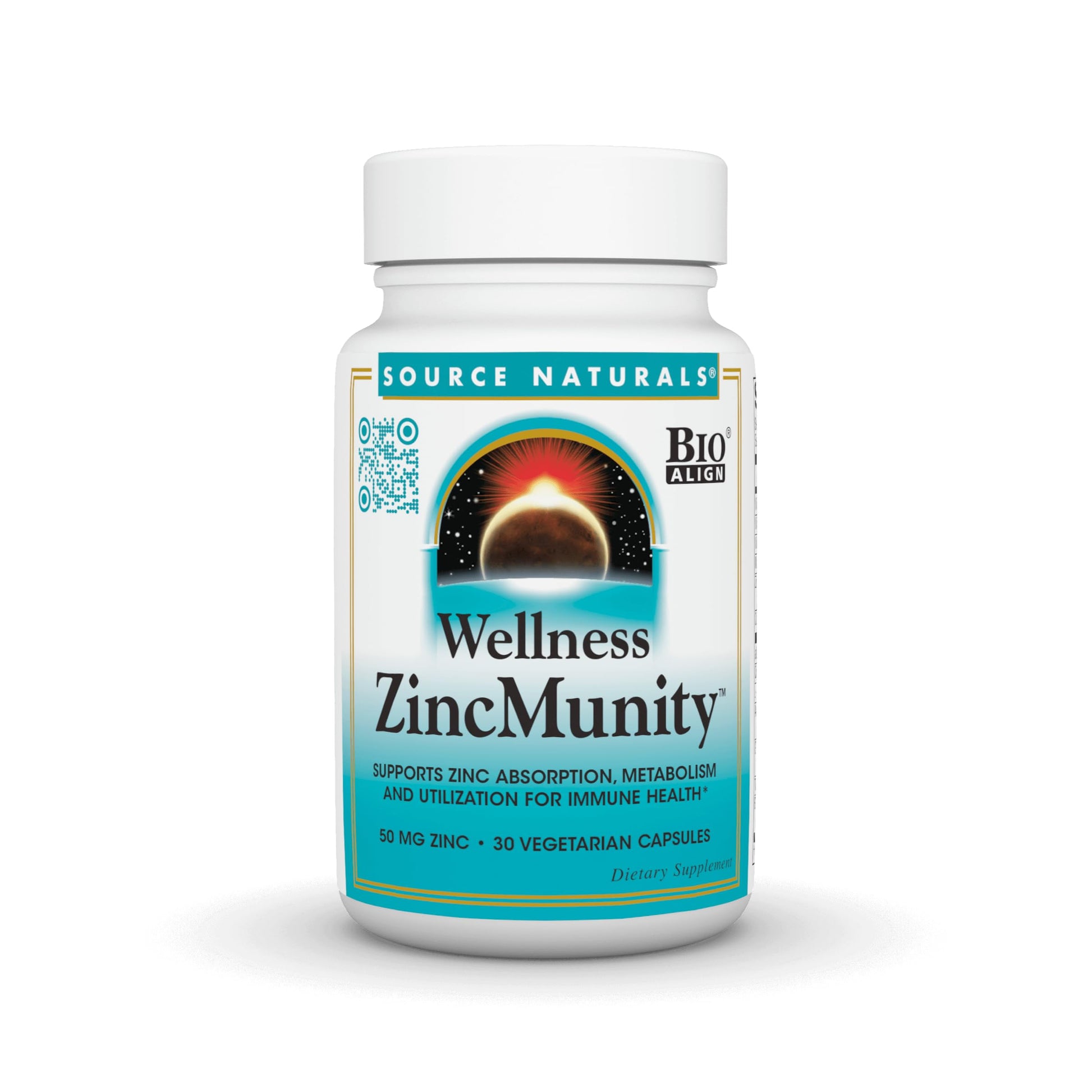 Source Naturals Wellness ZincMunity 50 mg Zinc Vegetarian Capsules, 30 Count
