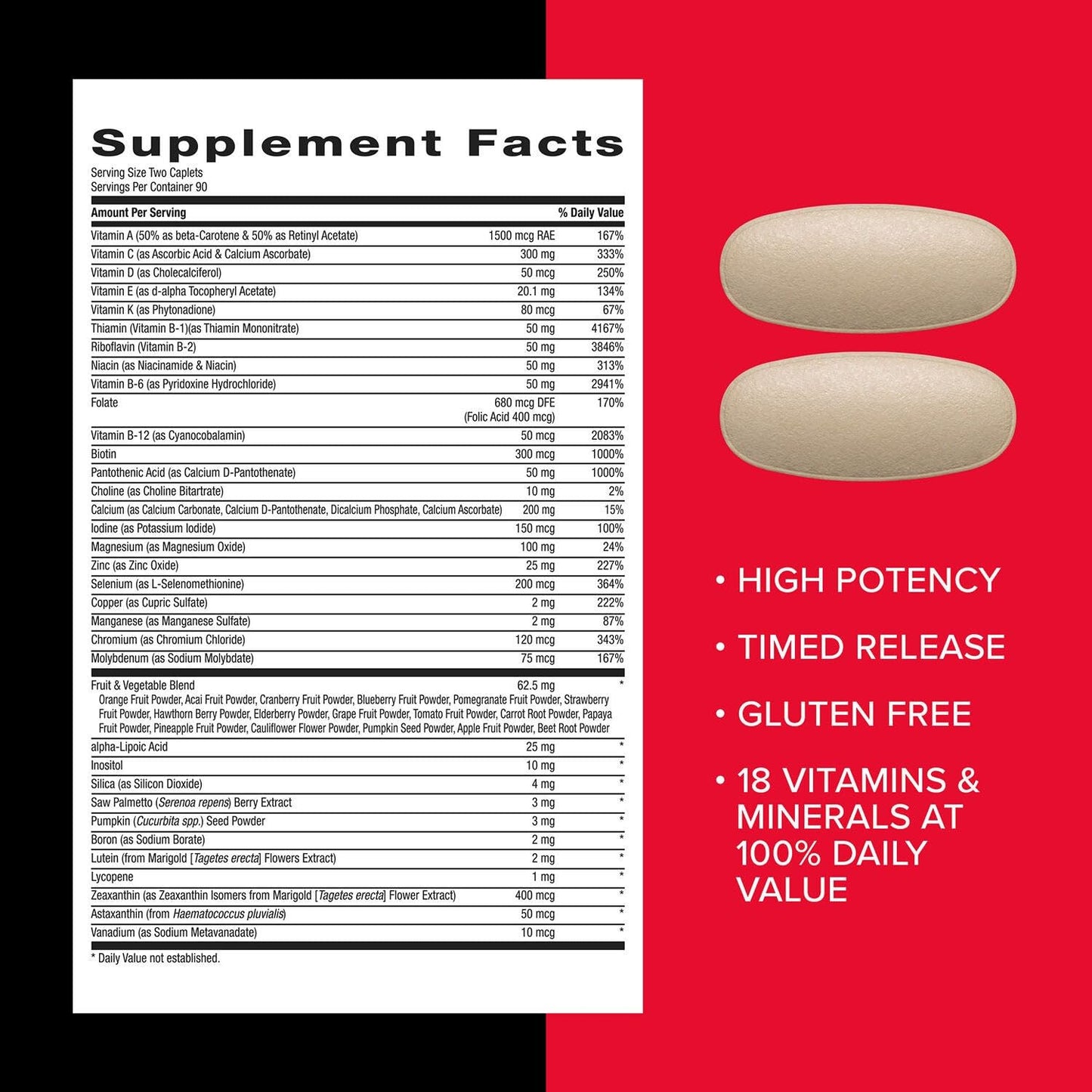 GNC Mega Men Multivitamin Caplets 180 Count