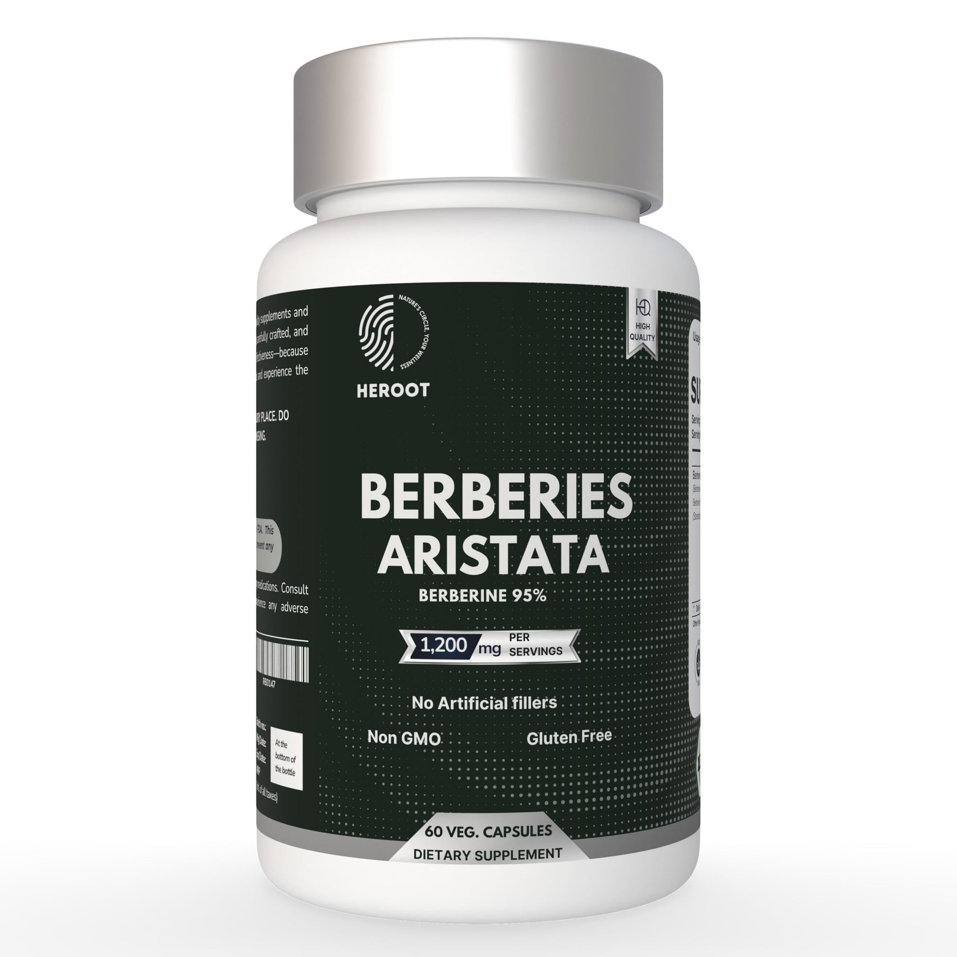 Heroot Organic Berberis Aristata 500 mg Capsule, 120 Count