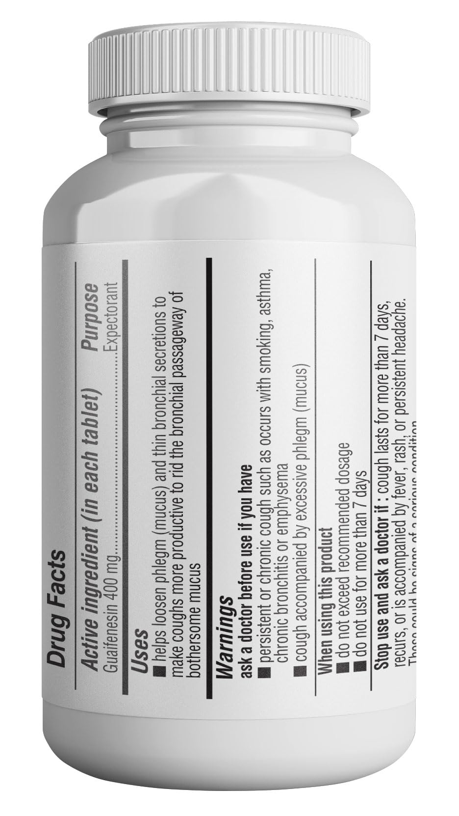 HEALTH LFE Mucus Relief Guaifenesin Caplets 400 mg, Immediate Release Fast Acting Expectorant, Thin and Loosens Mucus, Relieves Chest Congestion, Cough, Cold and Flu (Small, 60 Count)
