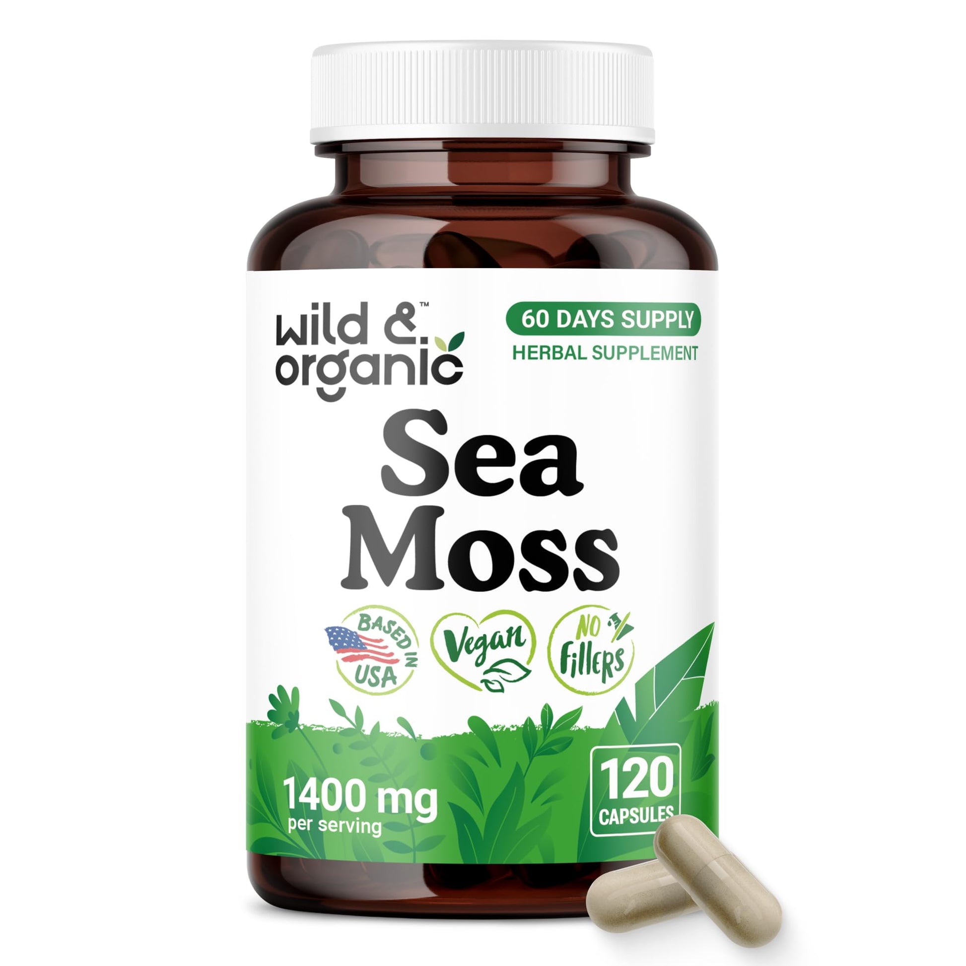 Wild & Organic Sea Moss Capsules 120 Count