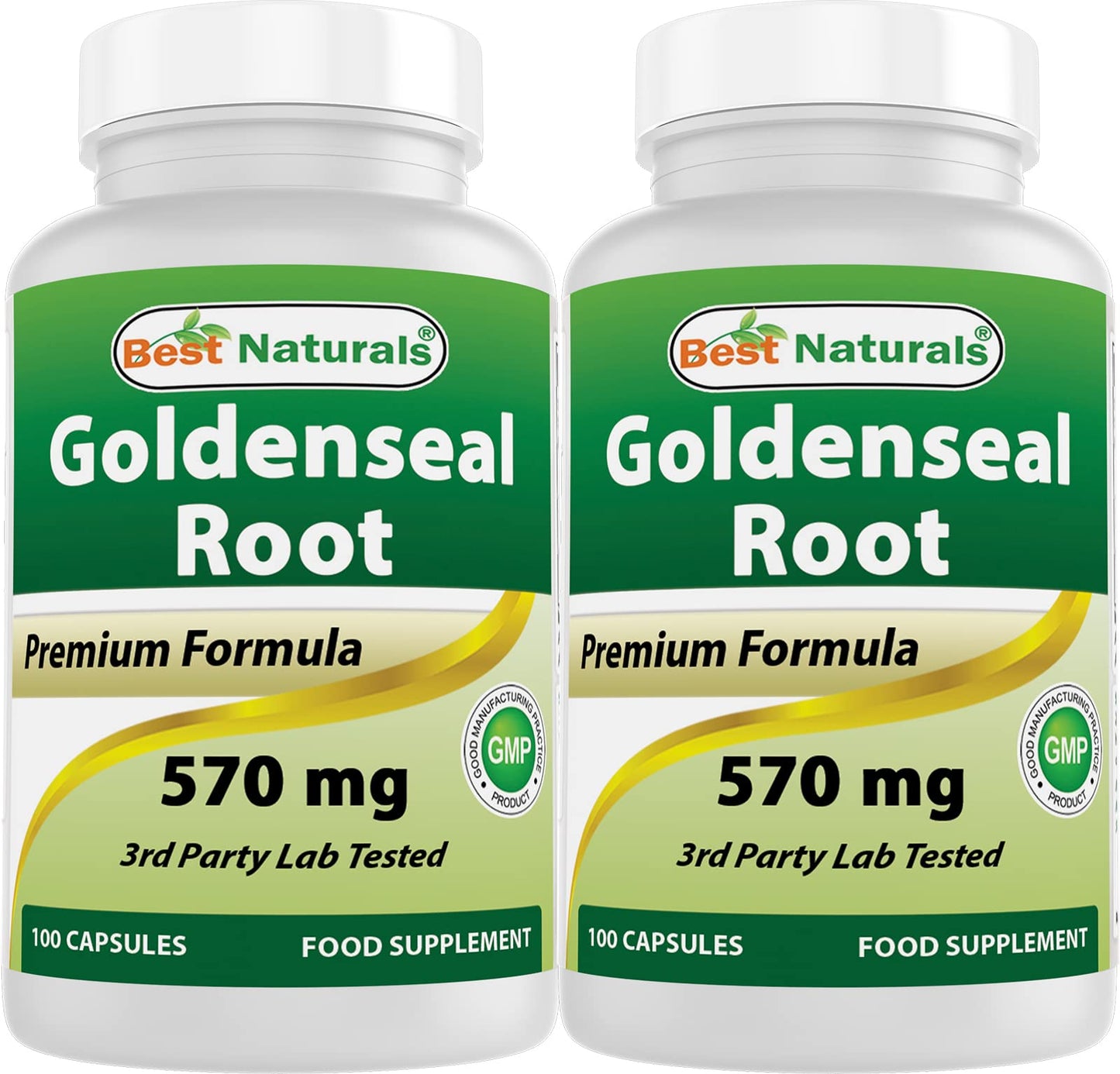 Best Naturals Goldenseal Root 570 mg (Non-GMO) Capsules, 200 Capsules