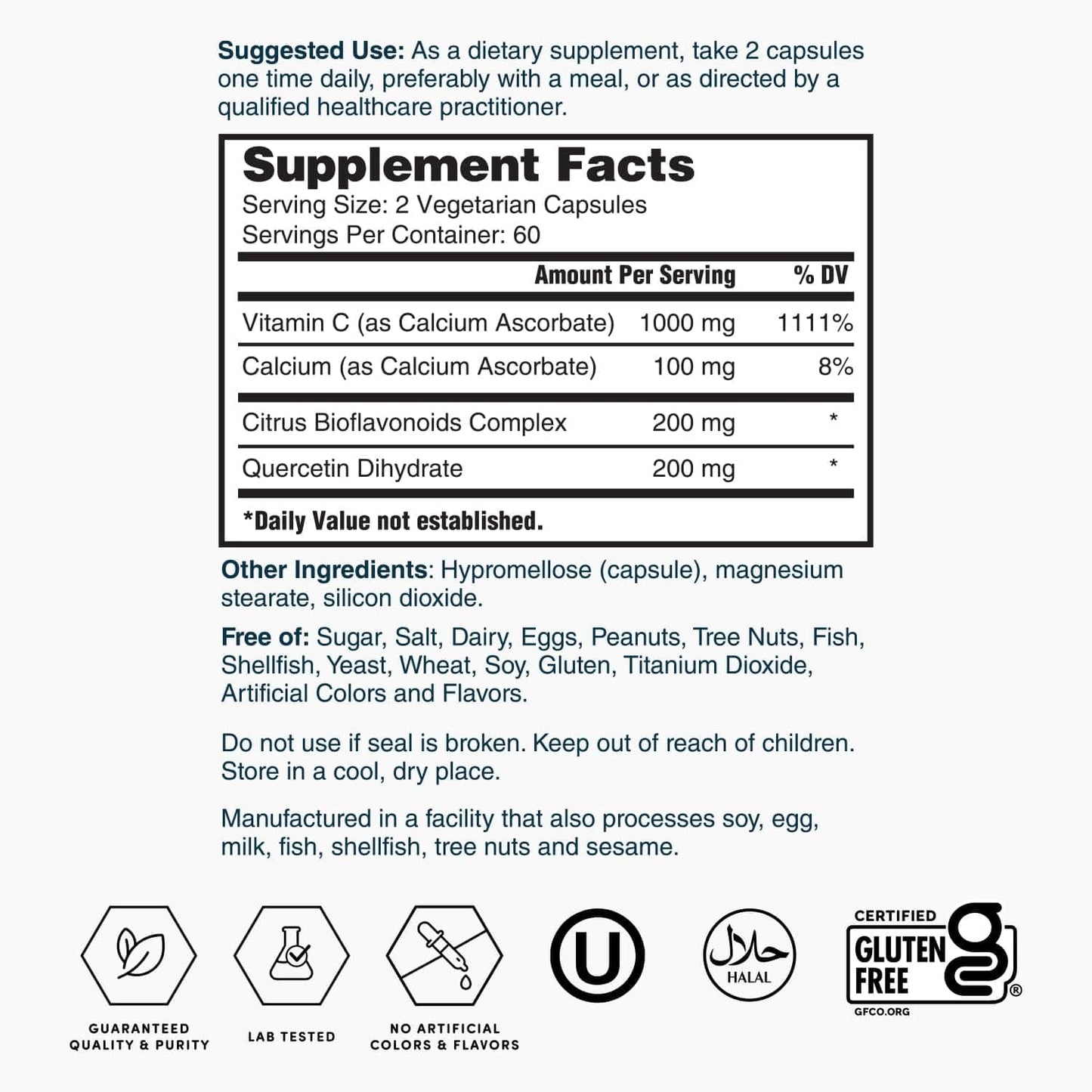 Nature's Lab Gold Super Vitamin C 1000mg Capsules 120 Count