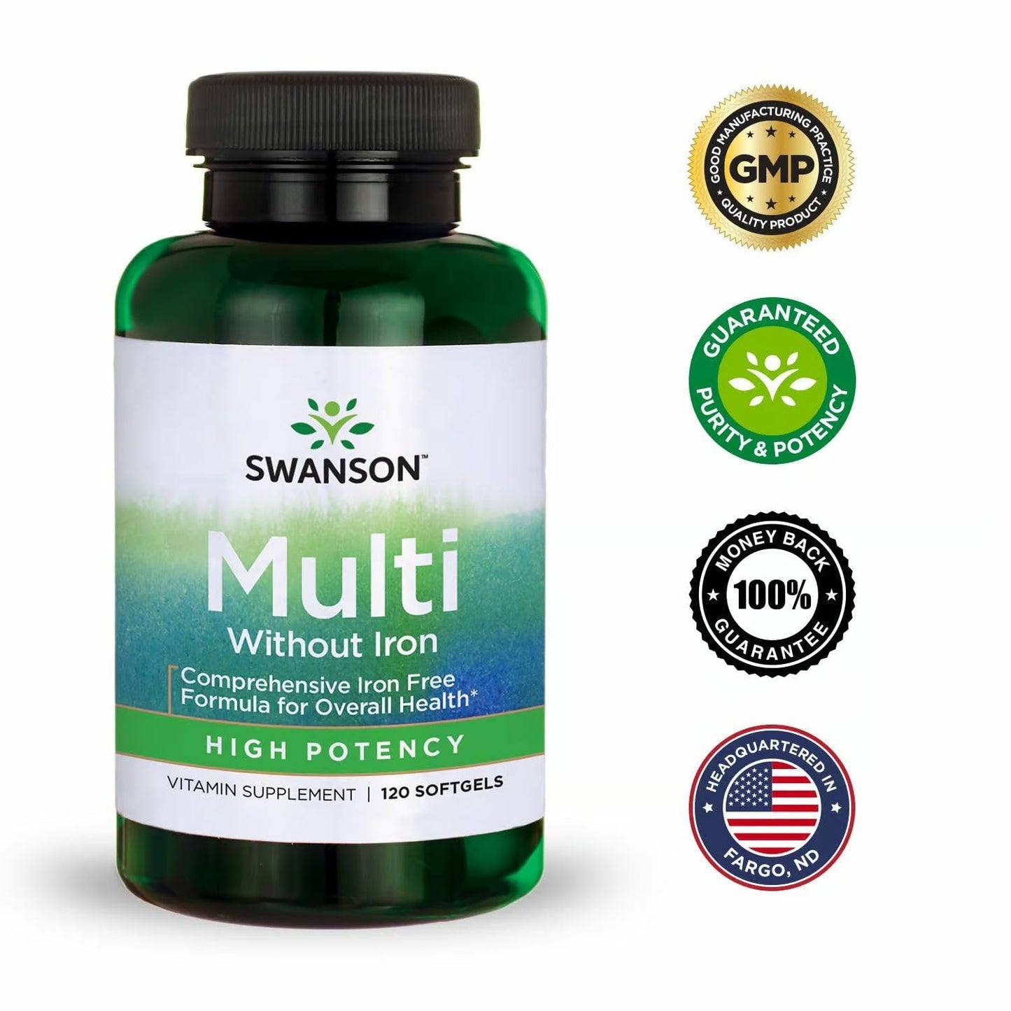 Swanson Multi Without Iron Daily Multivitamin Softgels 240 Count