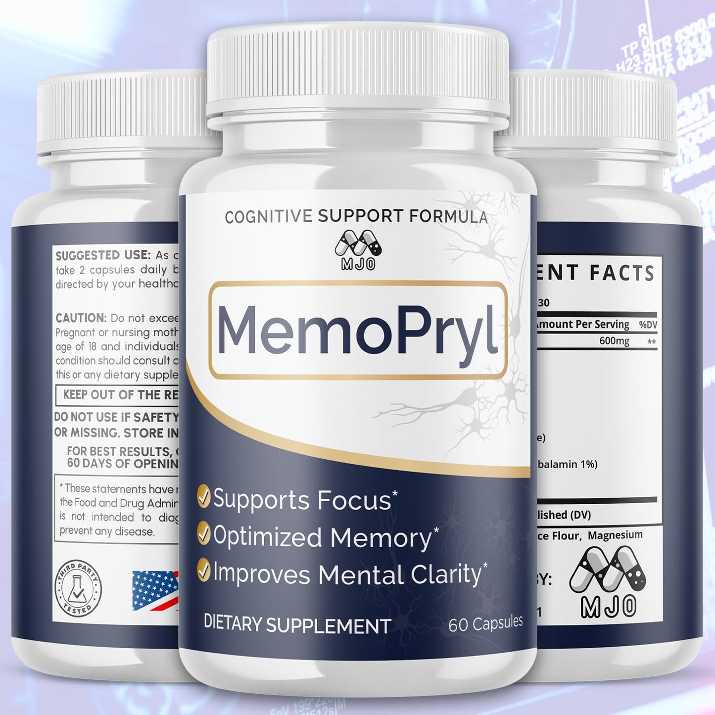 MJO Memopryl Brain Capsules, 180 Capsules