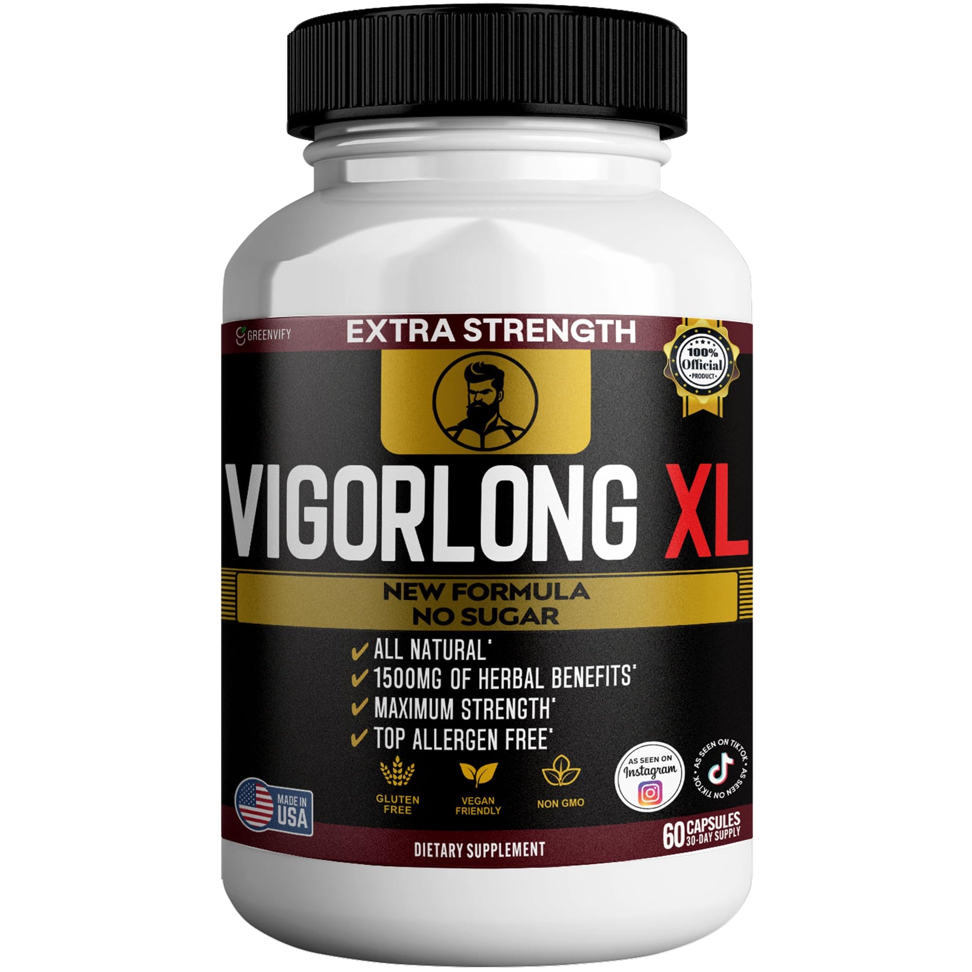 GREENVIFY Vigorlong XL Extra Strength Maca Root Complex Capsule 60 Capsules