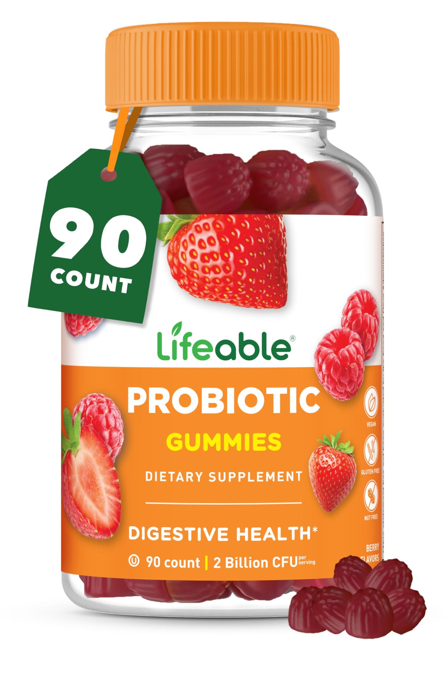Lifeable Probiotics Gummies 2 Billion CFU, 90 Gummies