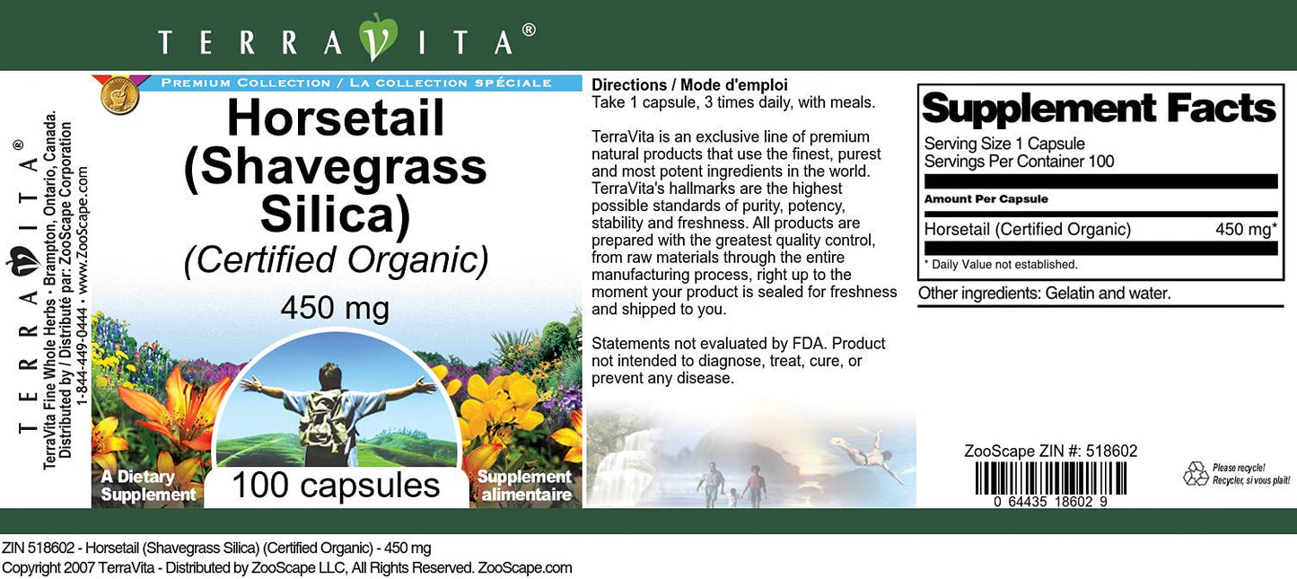 Terravita Horsetail (Shavegrass Silica) Capsule 100 Count