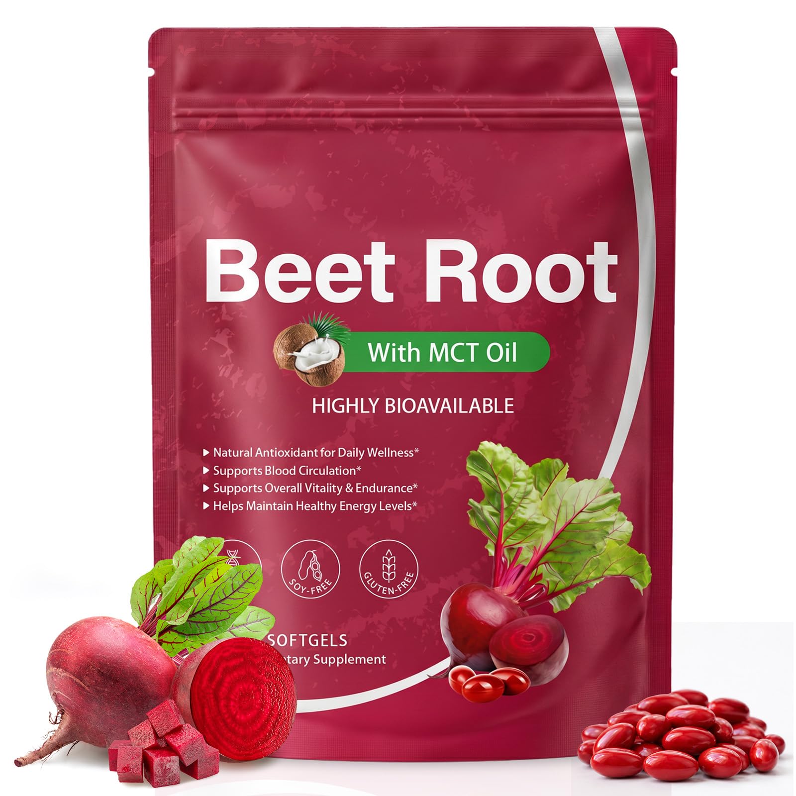 FANSHI Beet Root Capsules Extract with MCT Oil Softgels 120