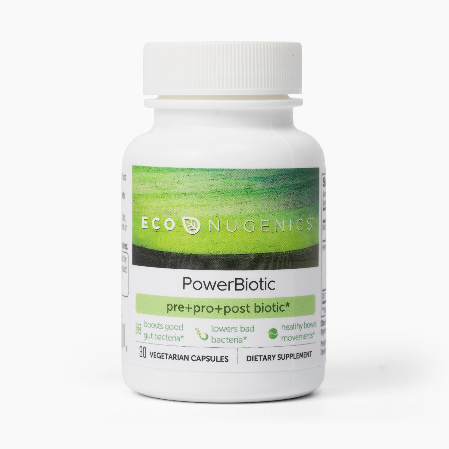 EcoNugenics PowerBiotic Prebiotic, Probiotic & Postbiotic for Men & Women Capsules, 30 Count