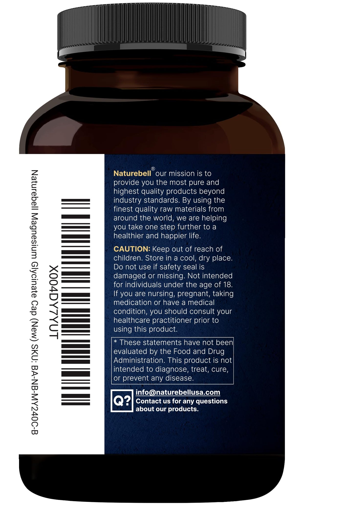 NatureBell Magnesium Glycinate 500mg, 480 Capsules
