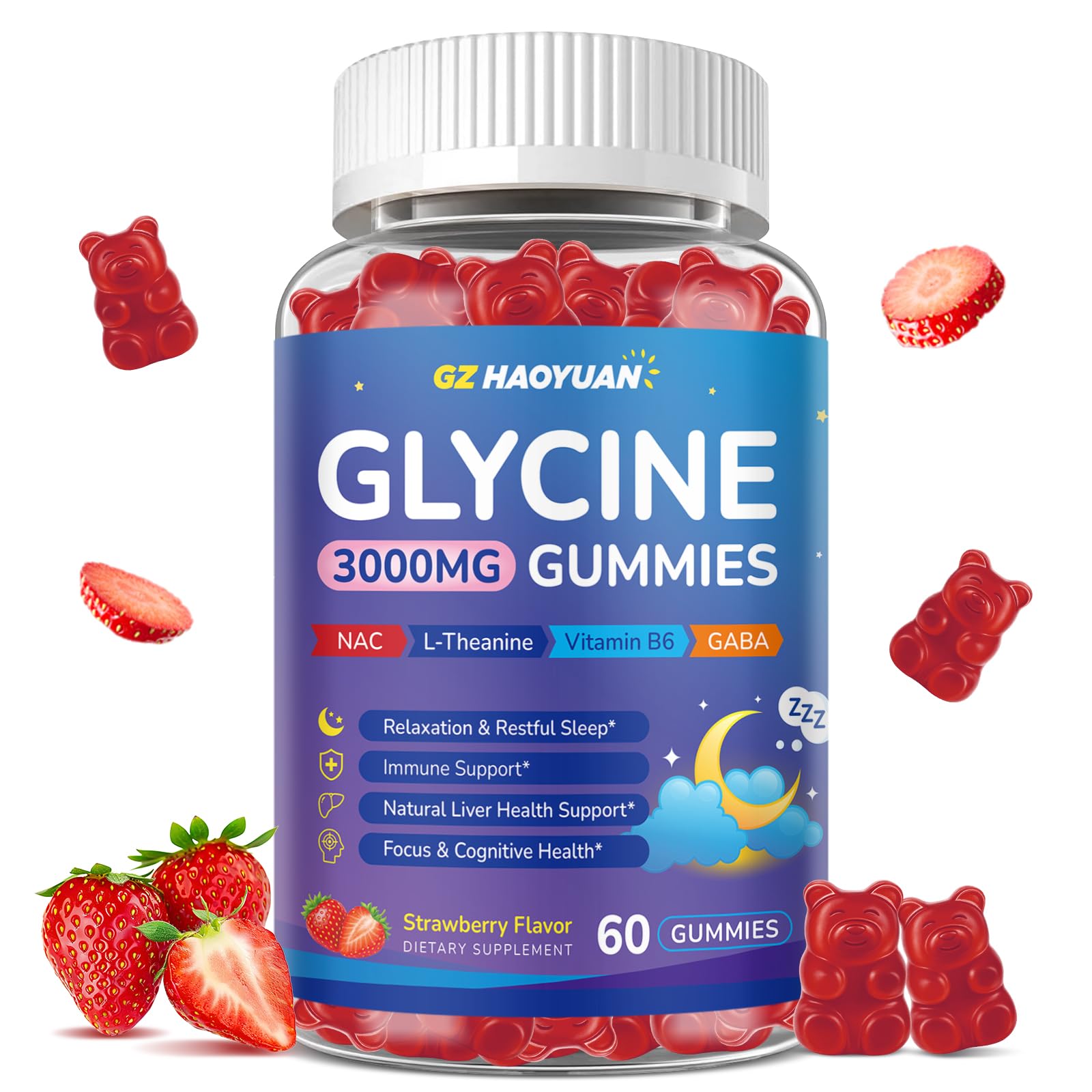 GZ HAOYUAN Glycine Gummies 60 Gummies