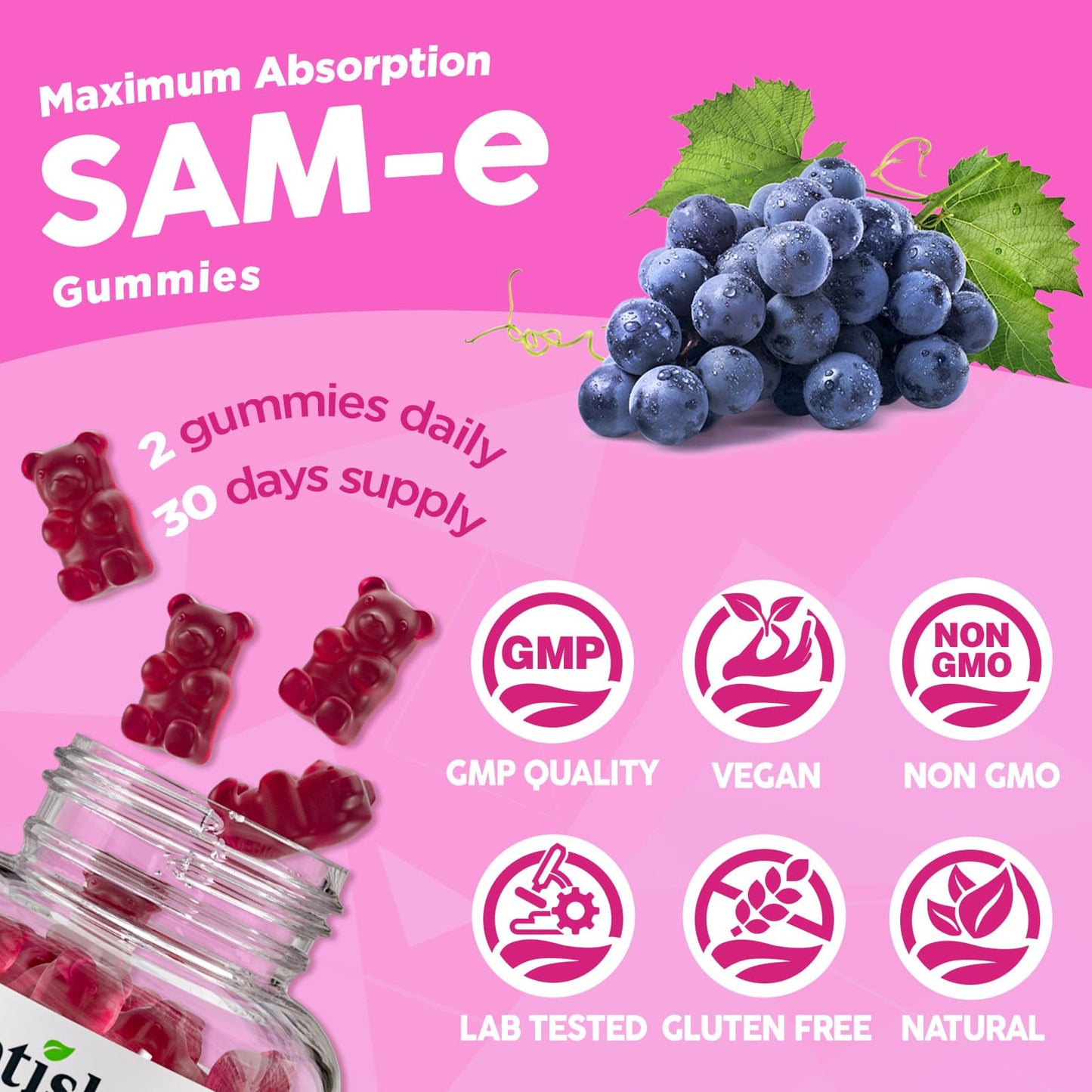NATISLAND SAM-e with L-Tyrosine Gummies 60 Ct