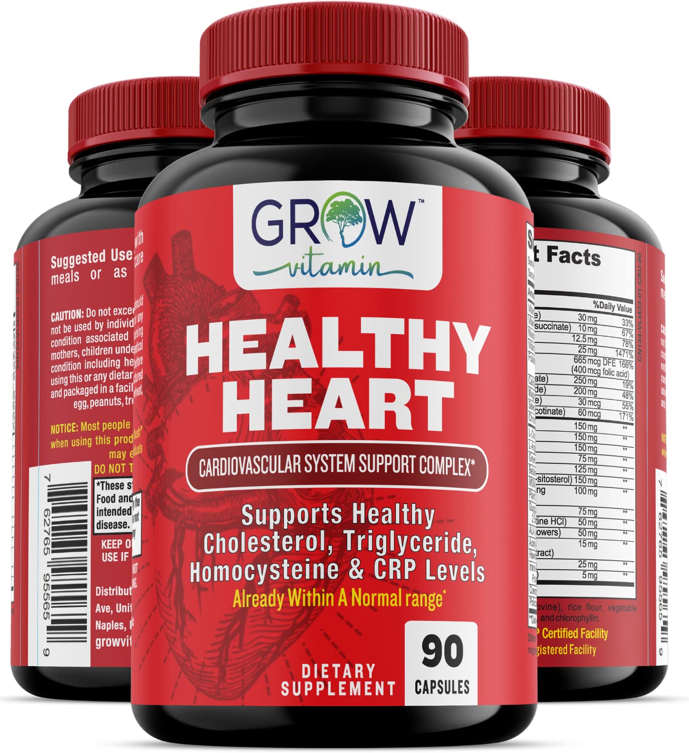 Grow Vitamin Heart Support Capsule, 90 Count
