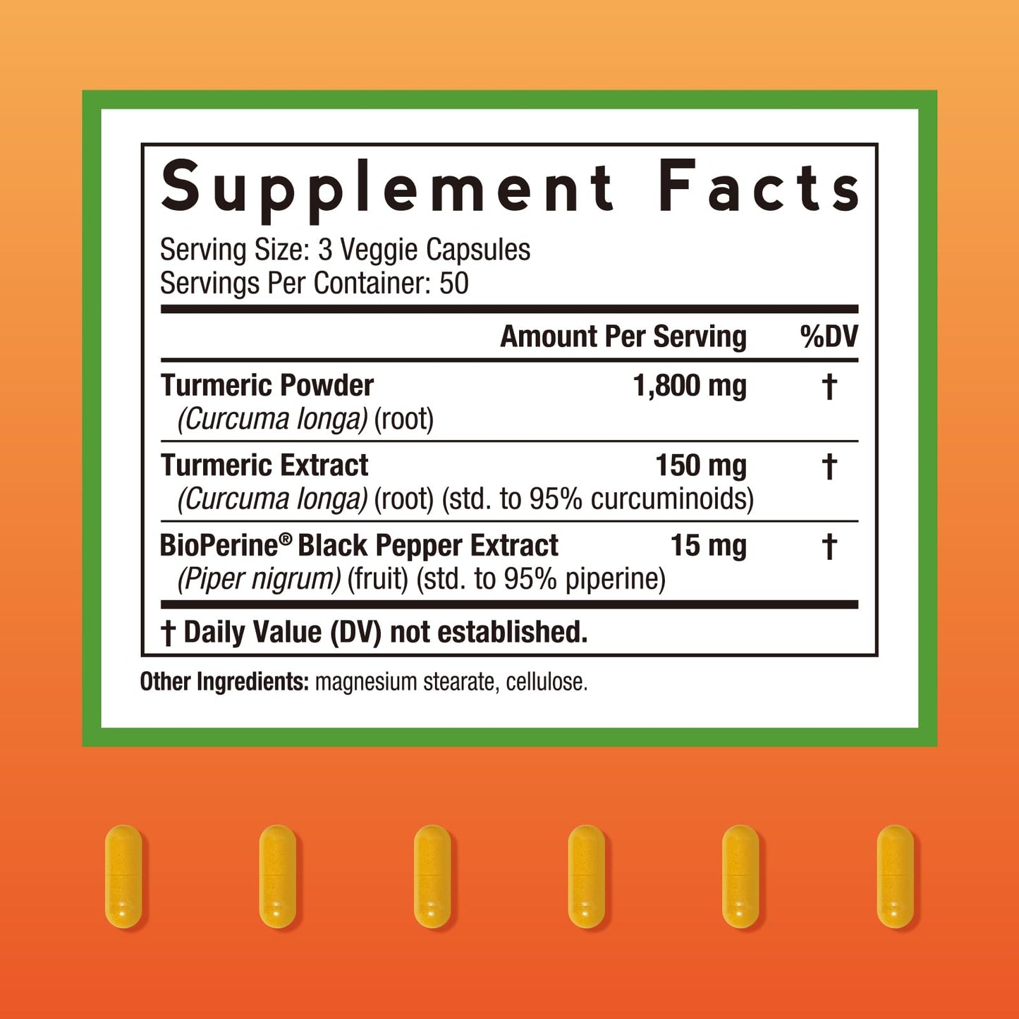 Doctor's Recipes Turmeric Curcumin with BioPerine Black Pepper Capsule, 150 Capsules