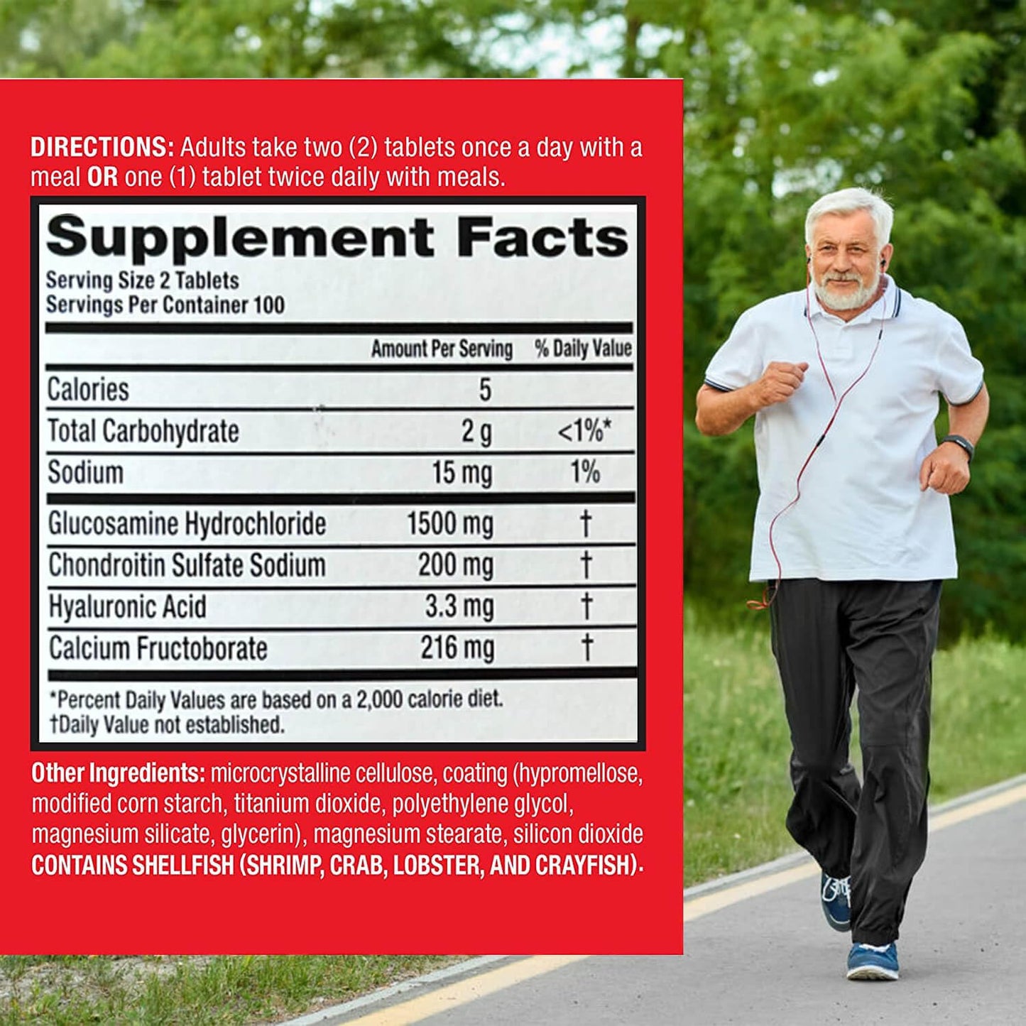 Neixuns Move Free Advanced Glucosamine Chondroitin + Calcium Fructoborate Joint Support Supplement, Tablet, 200 Tablets