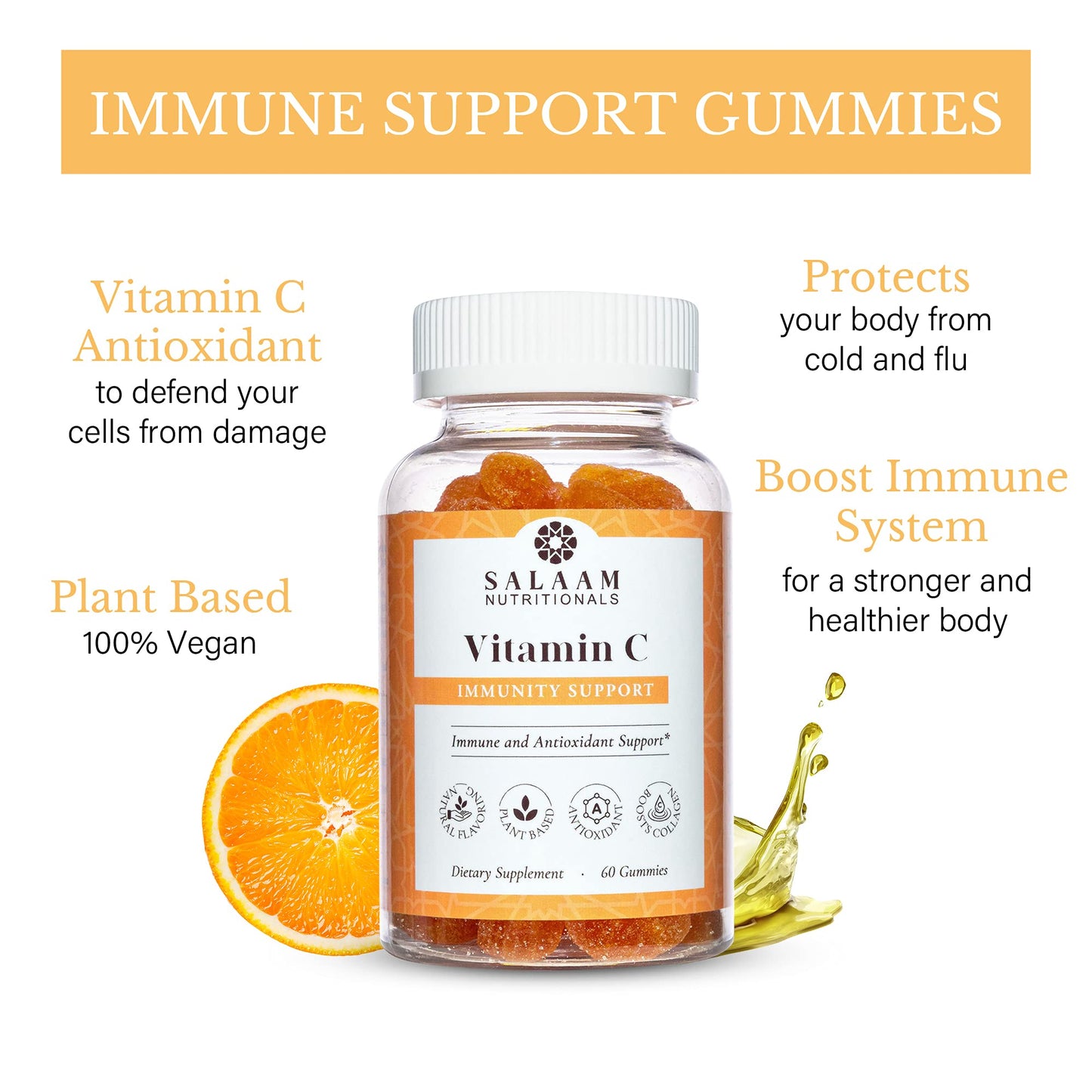 Salaam Nutritionals Vitamin C Gummy, 60 Count