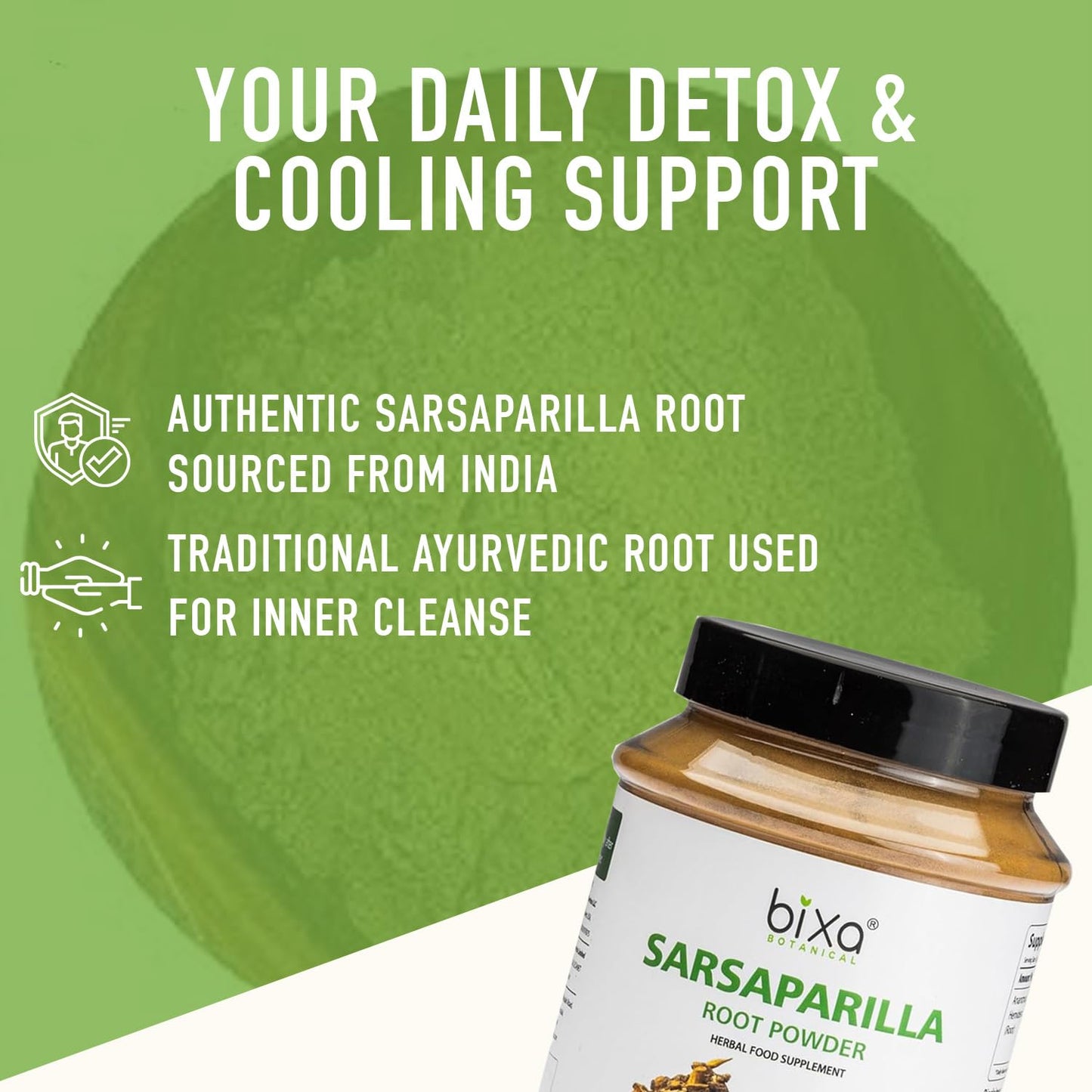 bixa BOTANICAL Sarsaparilla Root Powder Hemidesmus Indicus (Anantmool) Ayurvedic Herbal Supplement, 16 oz