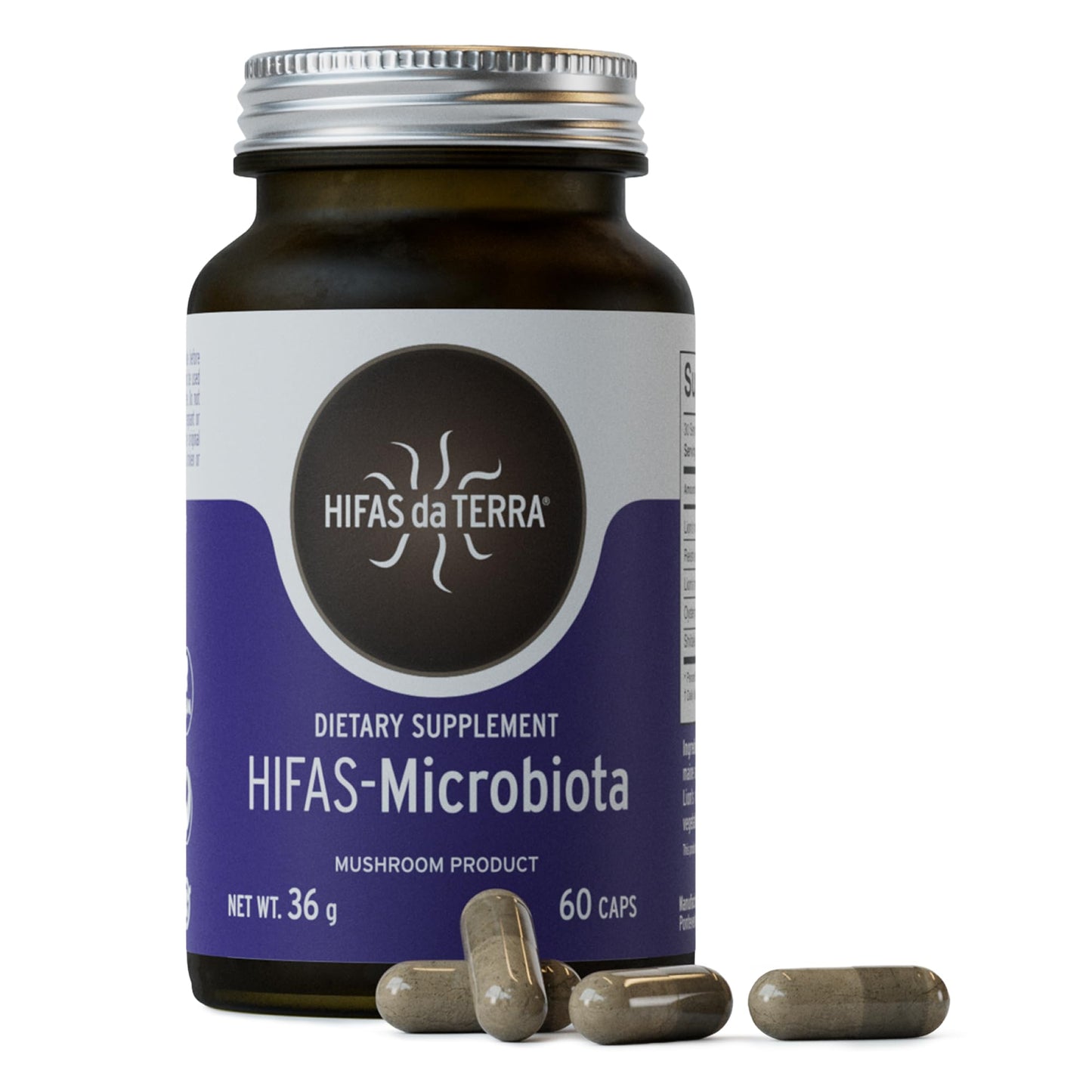HIFAS DA TERRA Hifas Microbiota Organic Mushroom Complex Supplement with Lions Mane, Reishi, and Shiitake Capsules, 60 Count