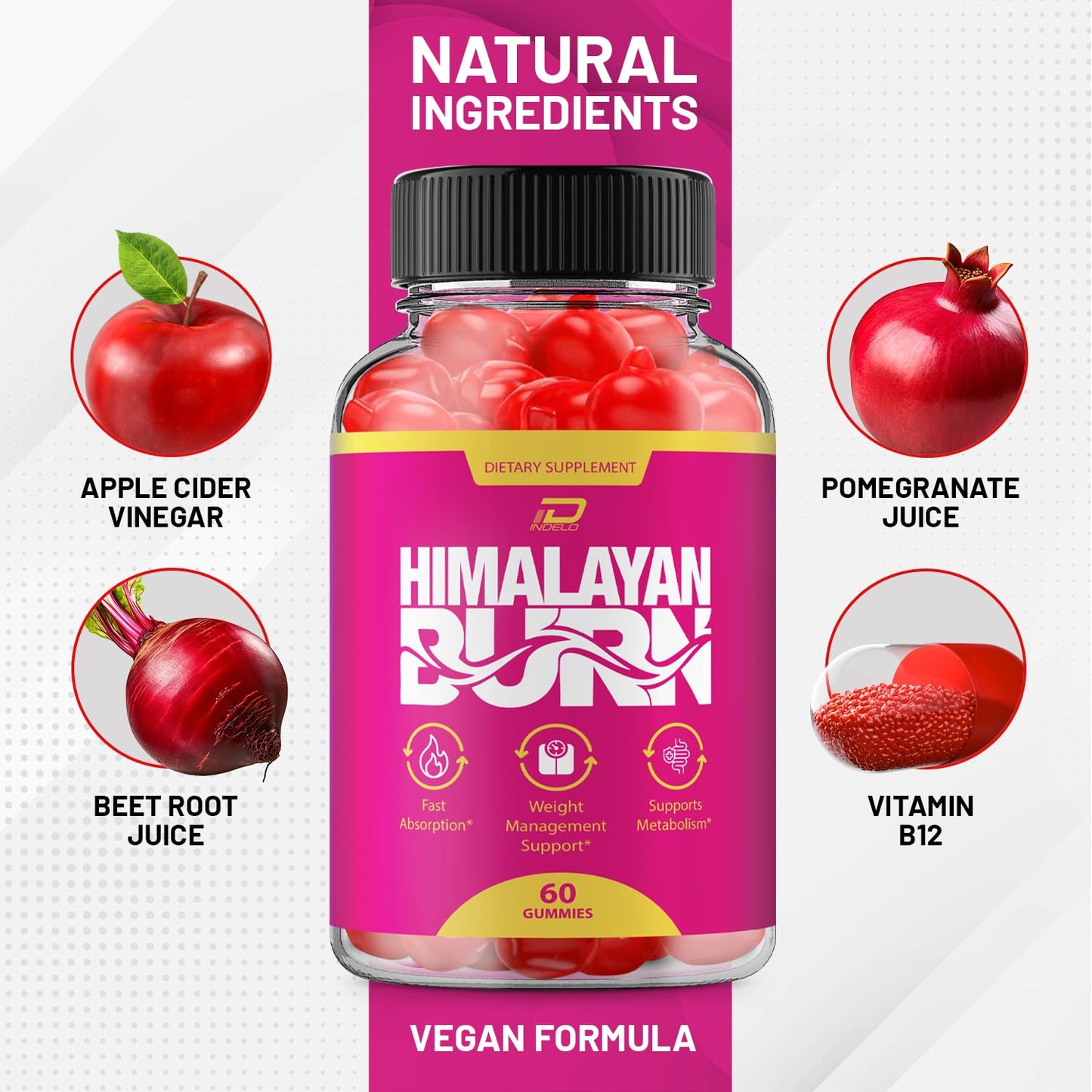 Indelo Himalayan Burn Gummies, 300 Gummies