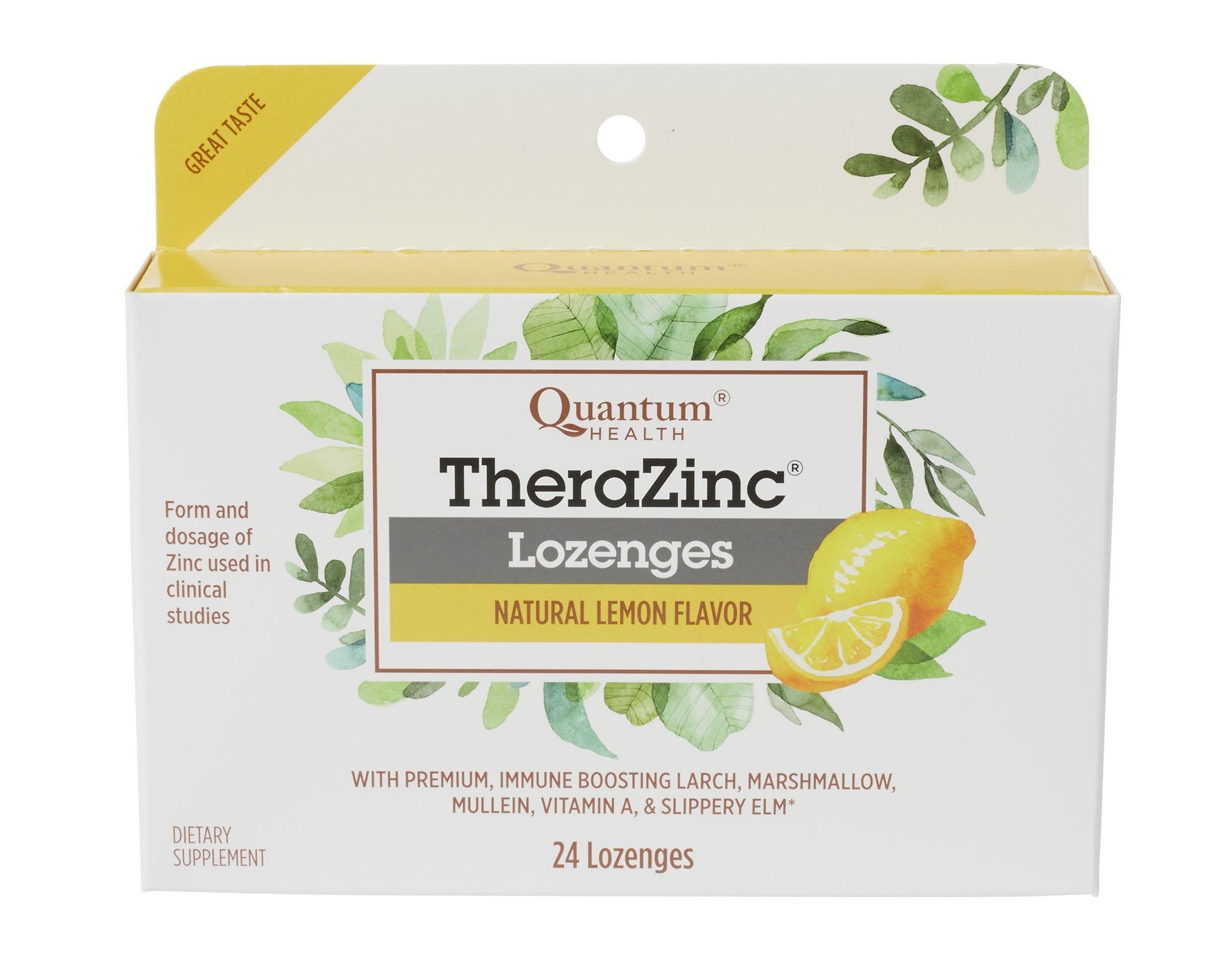 Quantum TheraZinc Lemon Lozenges Lozenge, 24 Count
