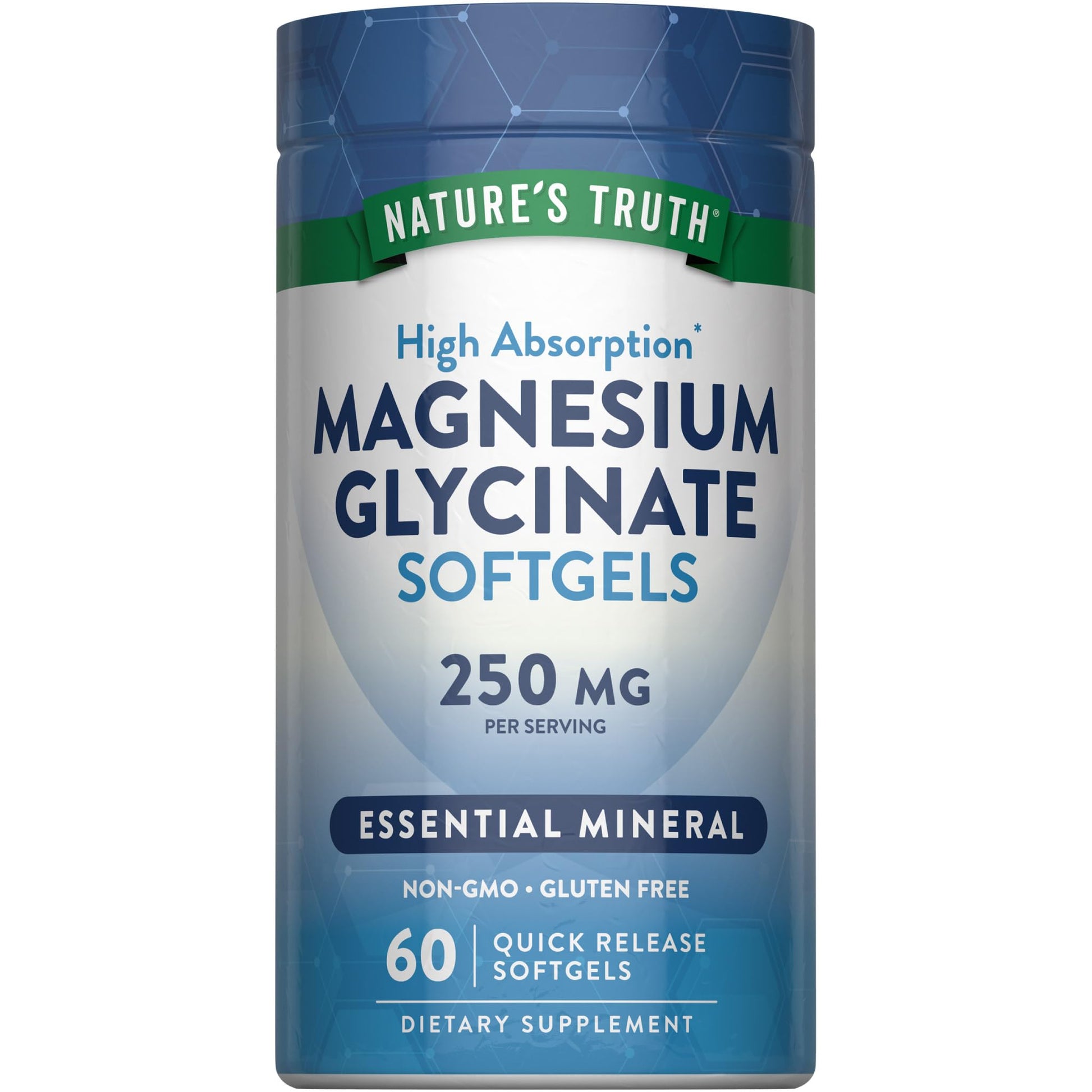 Nature's Truth Magnesium Glycinate Softgels 250mg, 60 Softgels