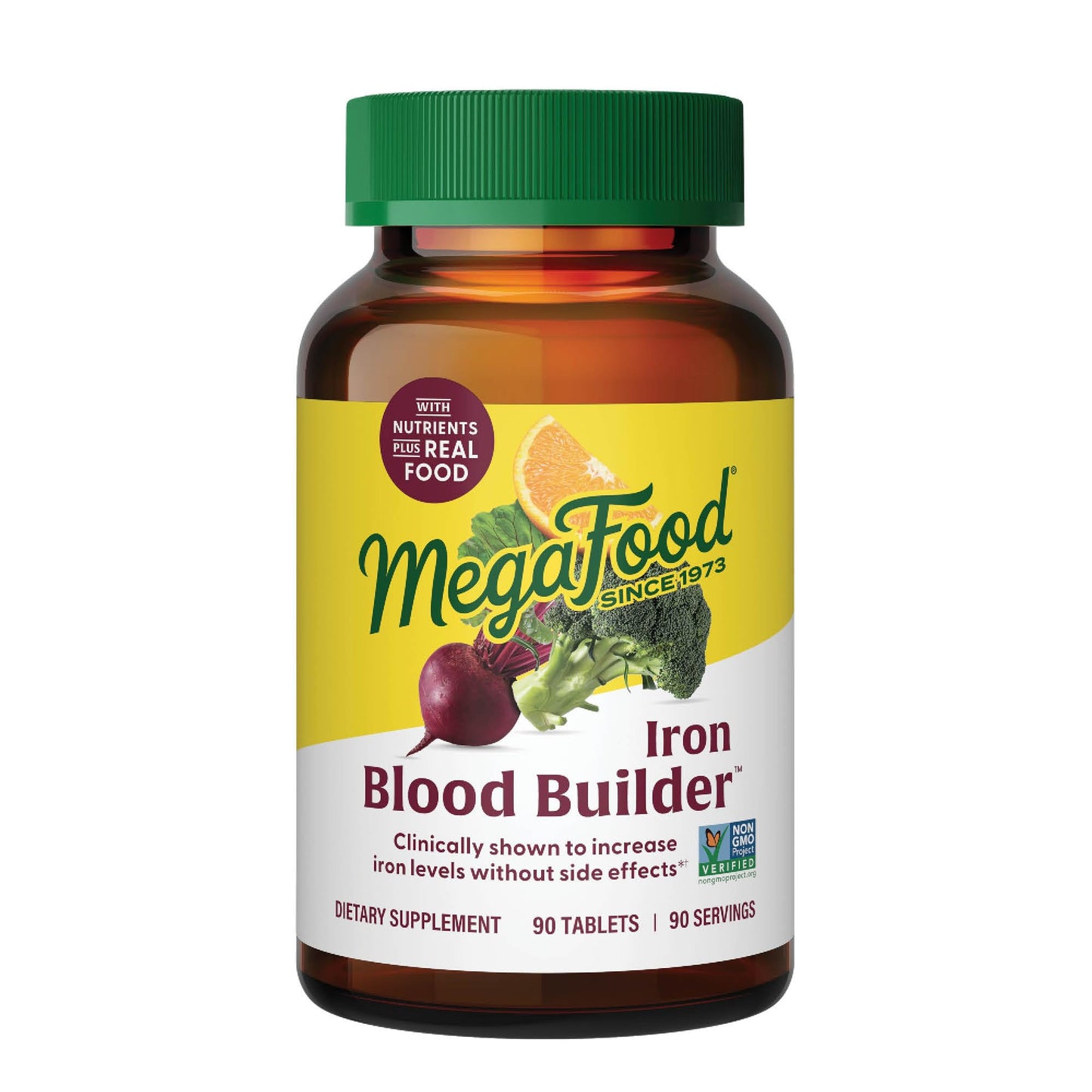MegaFood Blood Builder Iron Supplement for Women & Men Tablet 90 Tablets