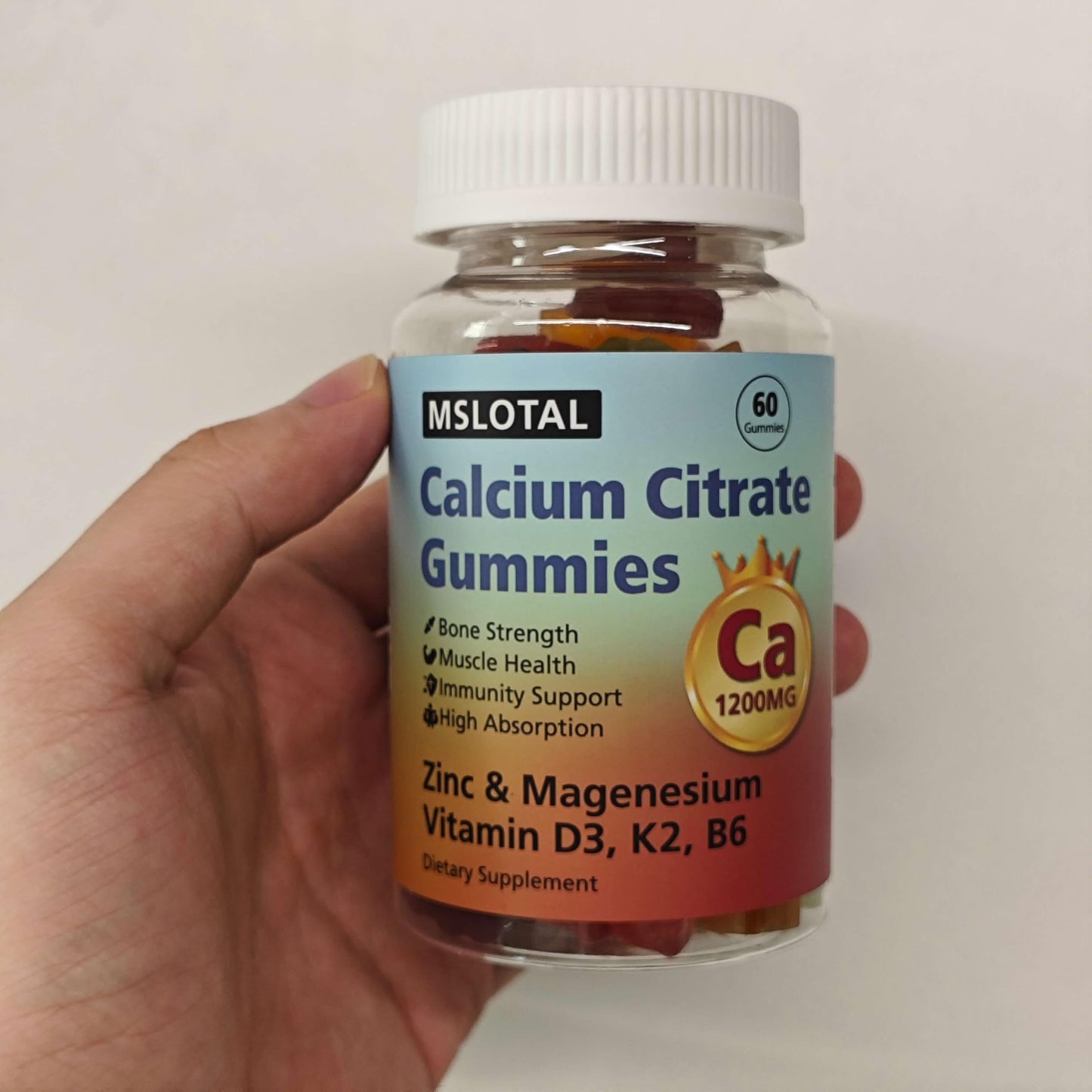 MSLOTAL Calcium Citrate Gummies, 120 Gummies