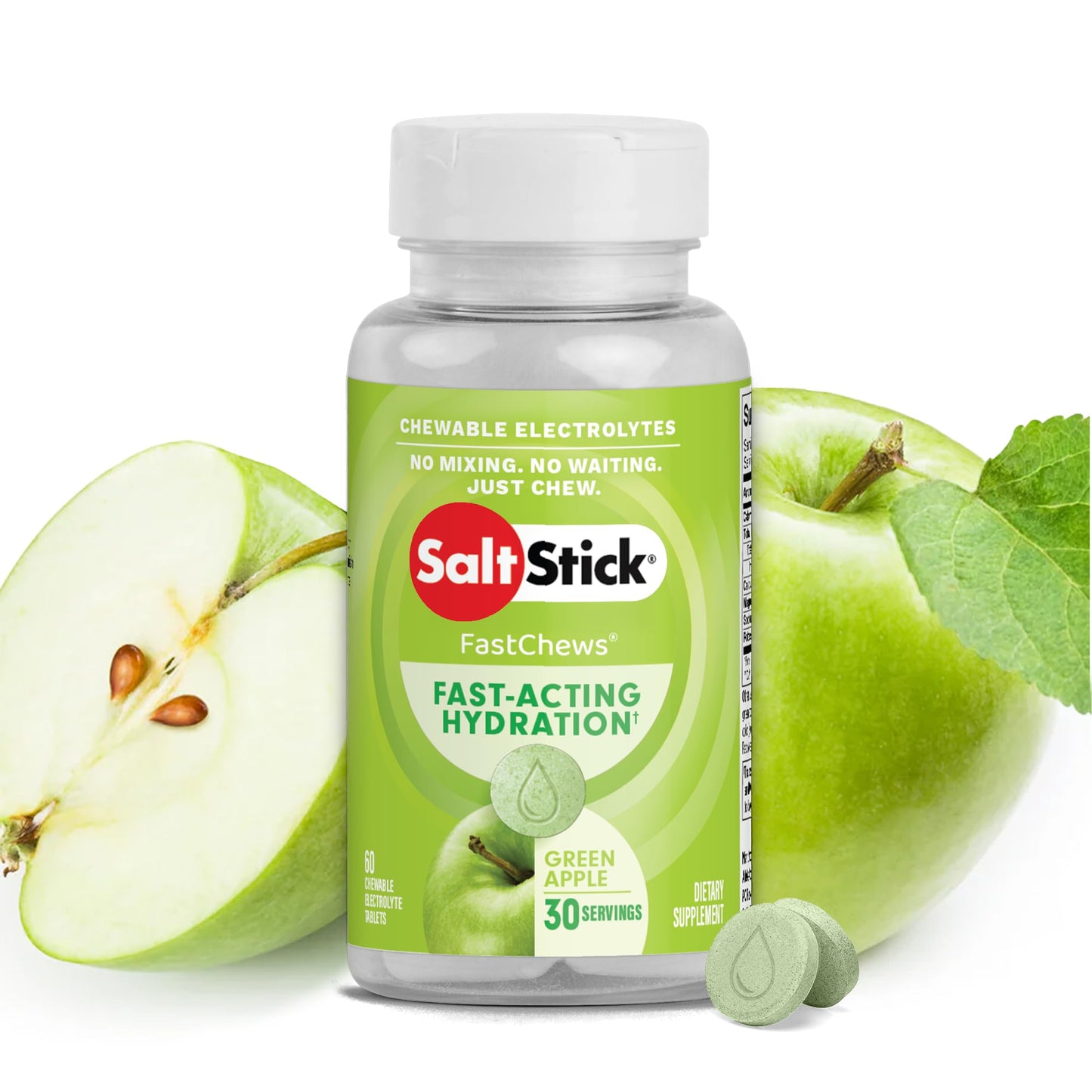SaltStick Electrolyte FastChews Chewable Tablets, 60 Count