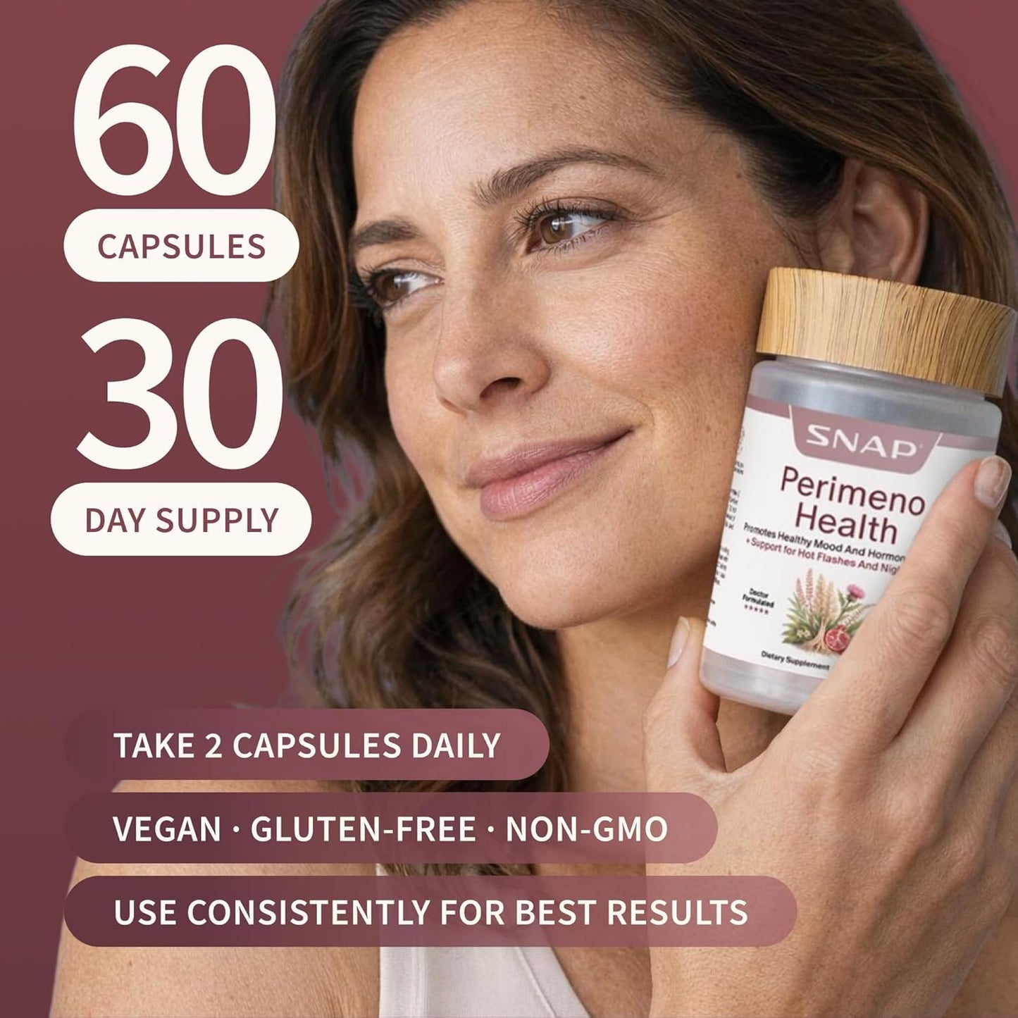 Snap Supplements Perimeno Health Perimenopause Supplements for Women Capsules 60