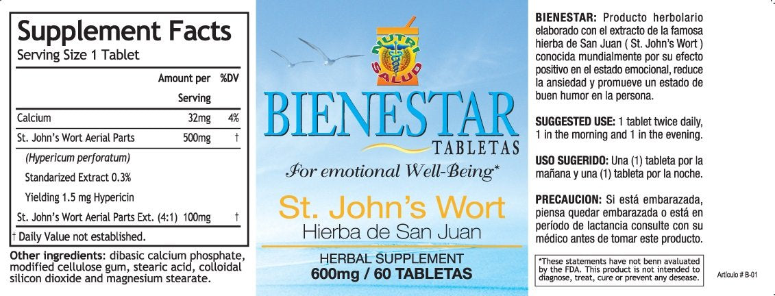 Nutrisalud St. John's Wort Tablets 120